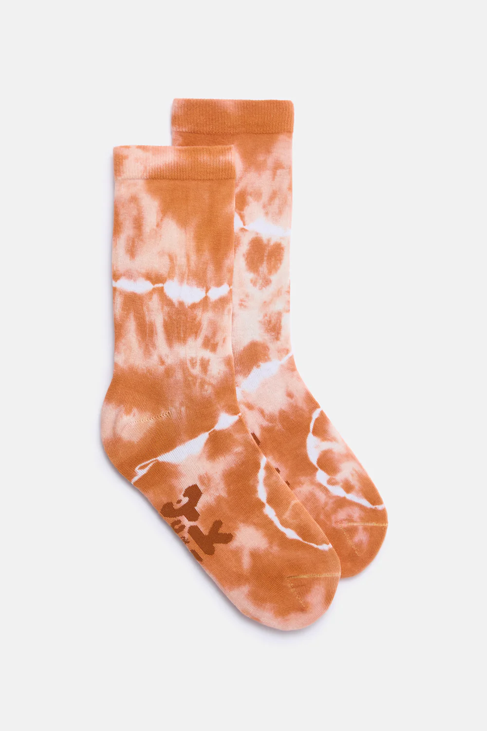 JoJo - Cotton Socks in Amber Orange & Ecru