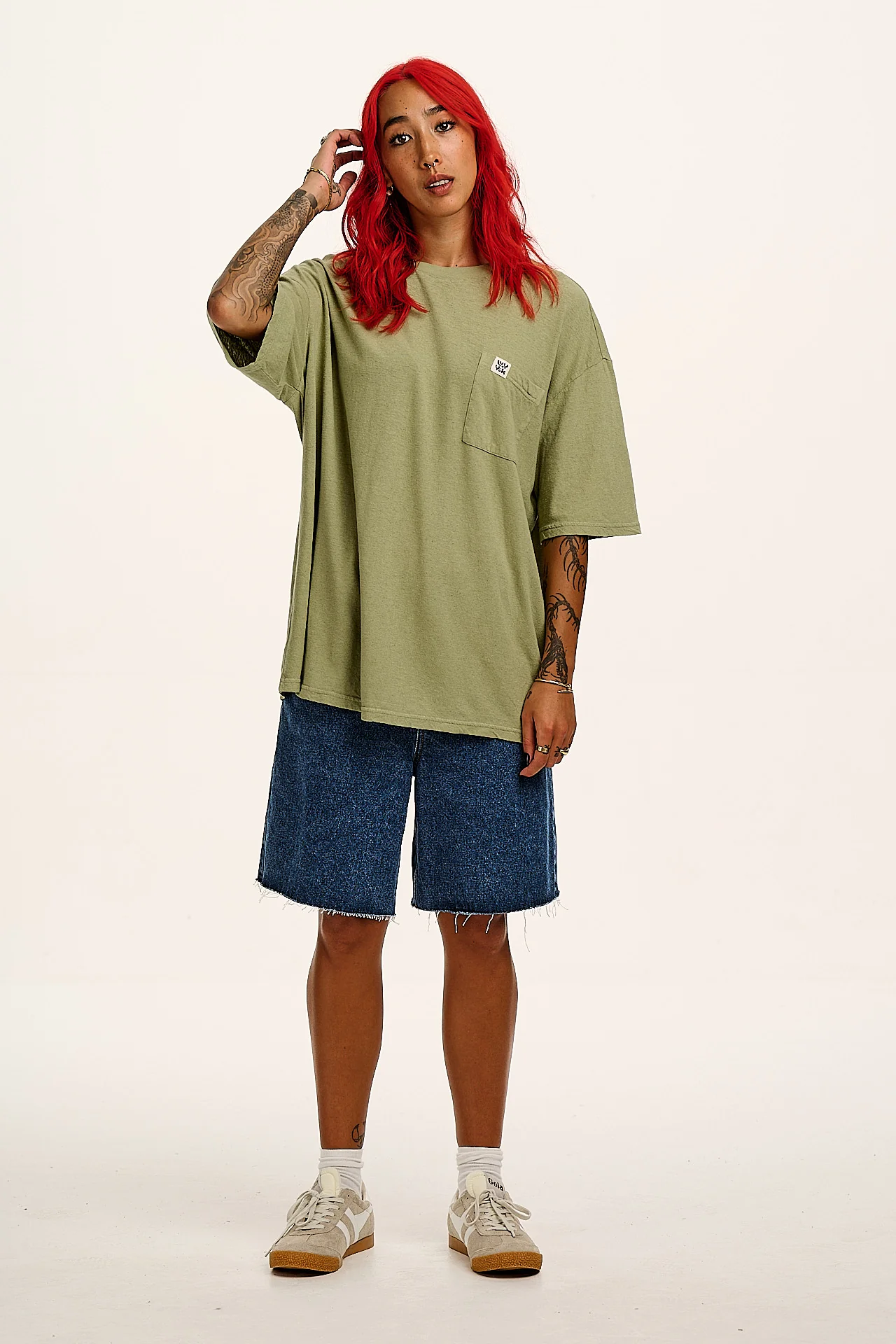 Toulon - Short Sleeve Pocket Tee in Sage Green