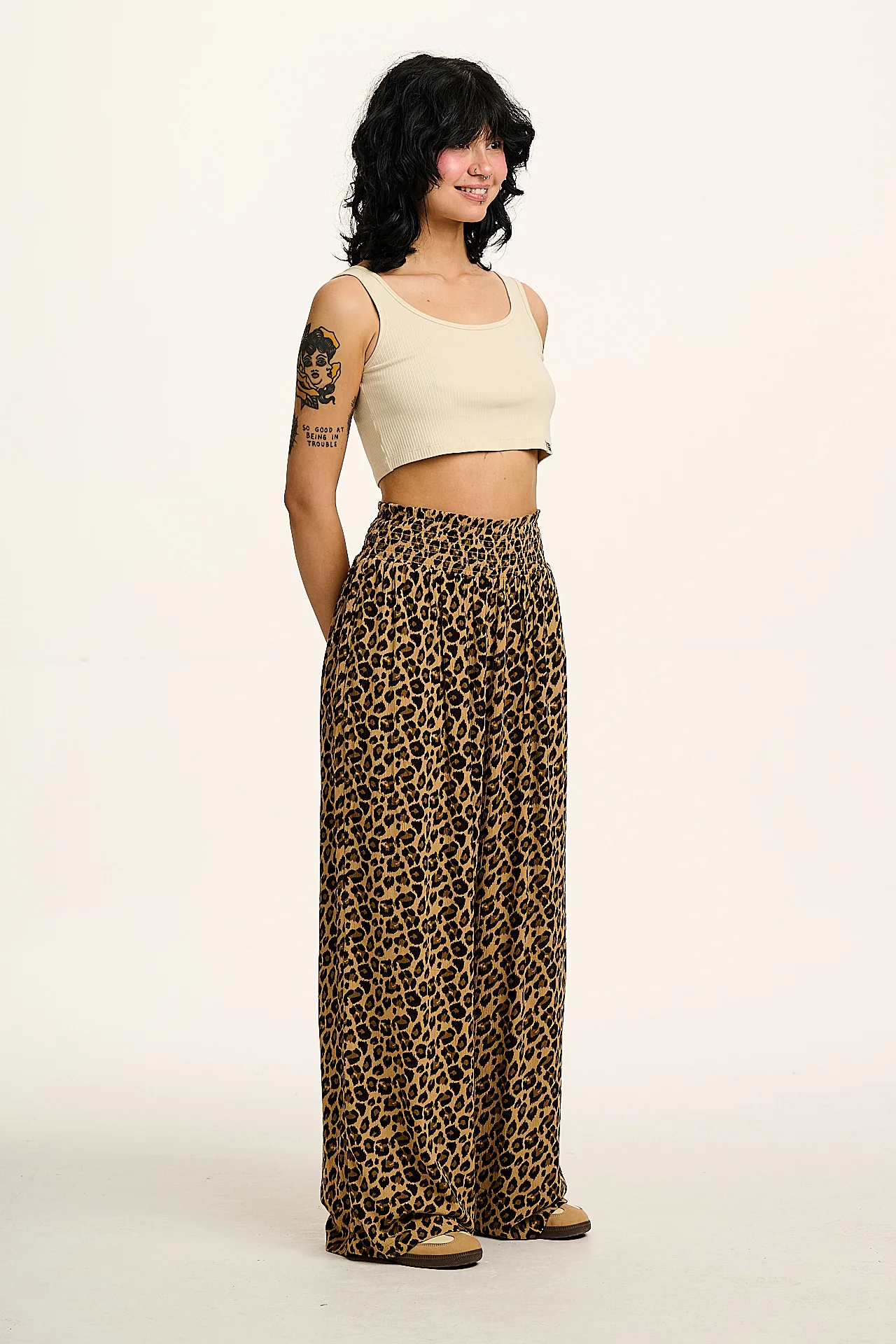 Jody - Trousers in Leopard Print