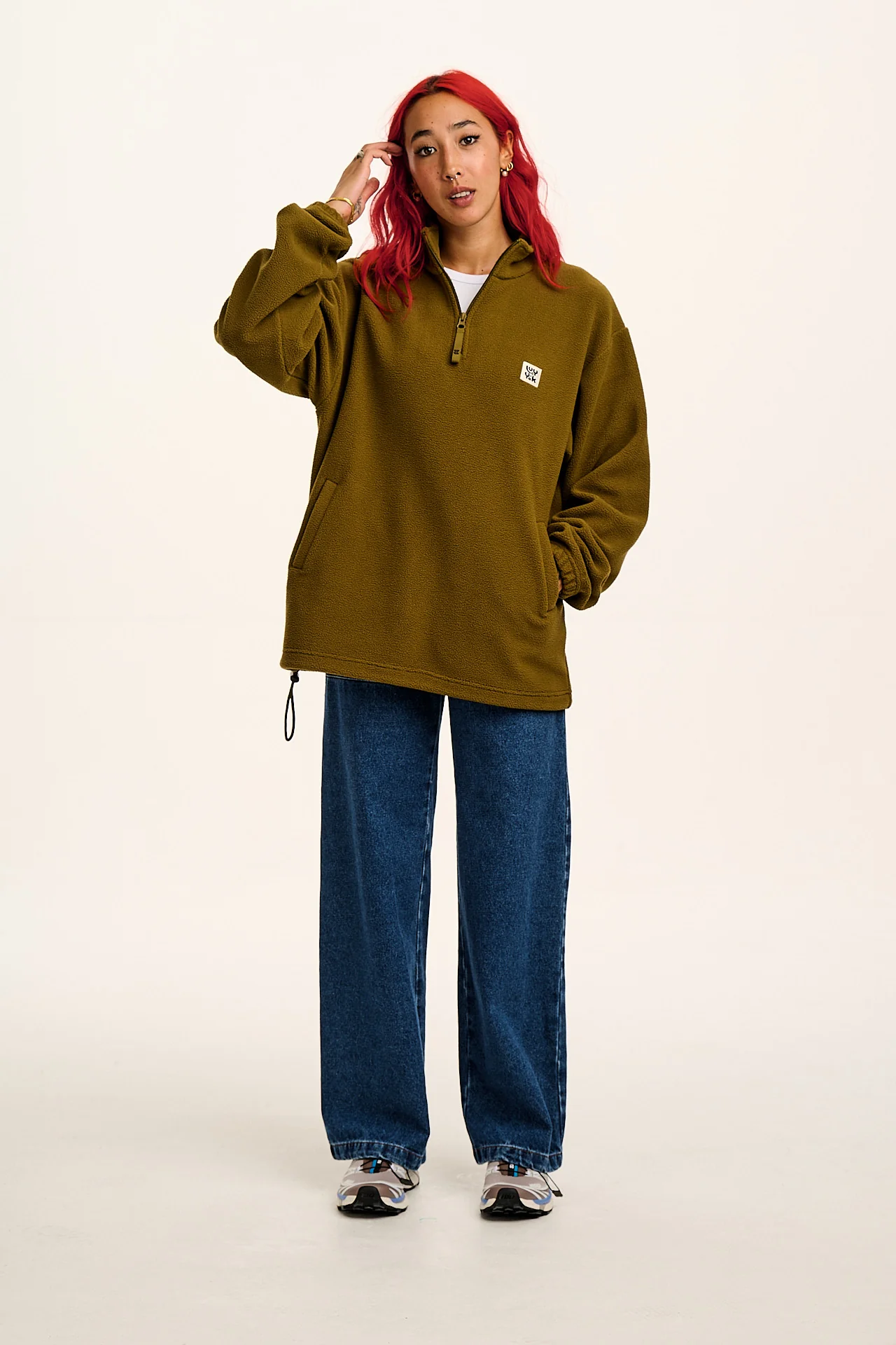 Stevie - Polar Fleece in Khaki Green