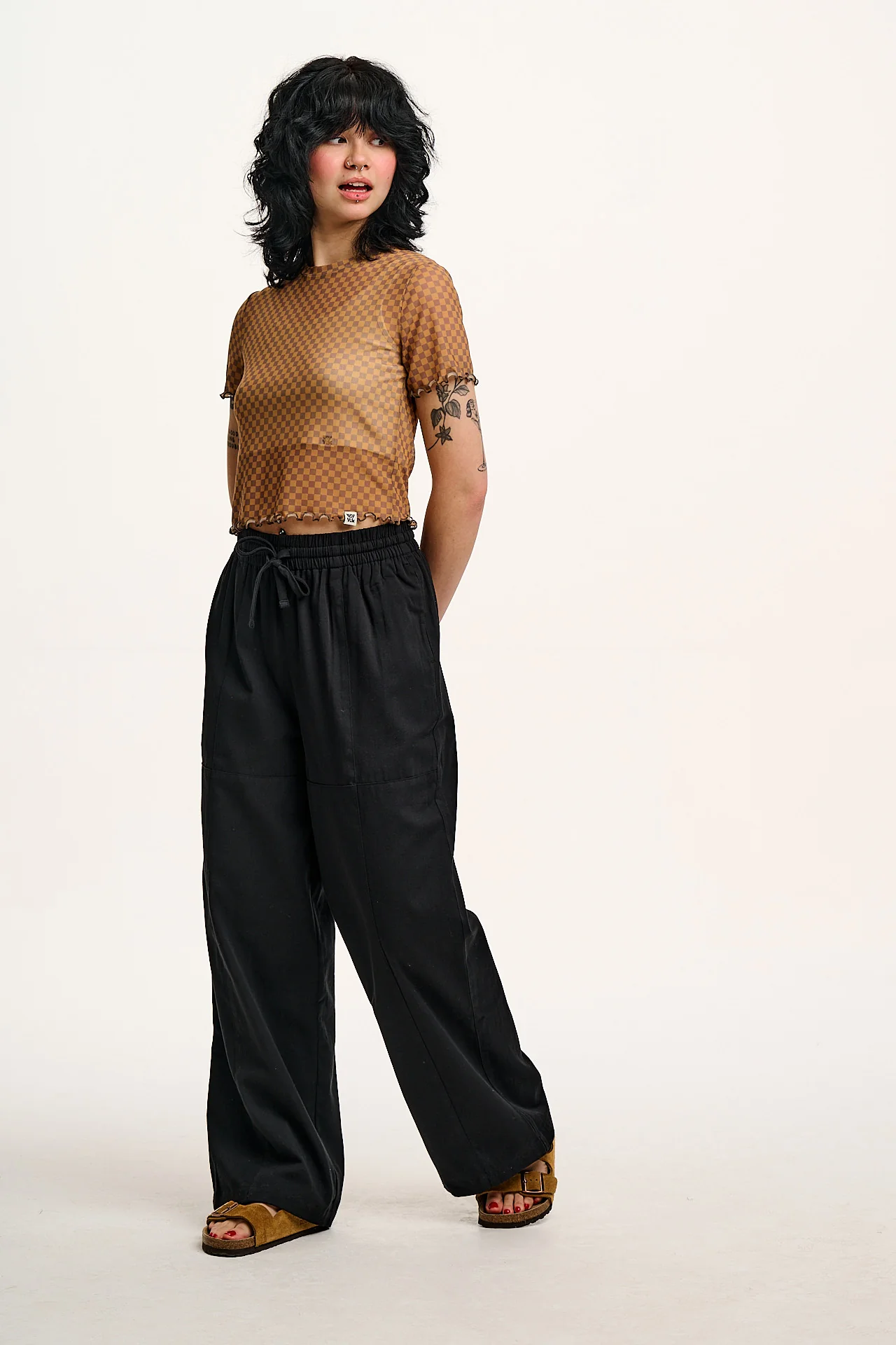 Norris - Cotton Trousers in Black