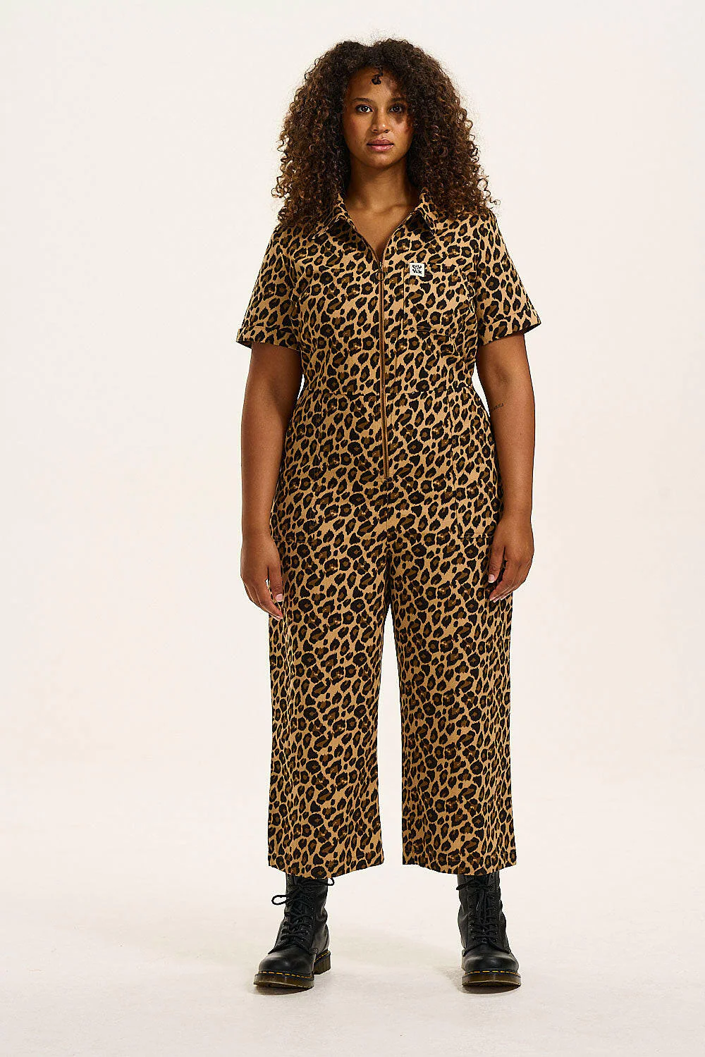 Ragan - Cotton Jumpsuit in Leopard Print