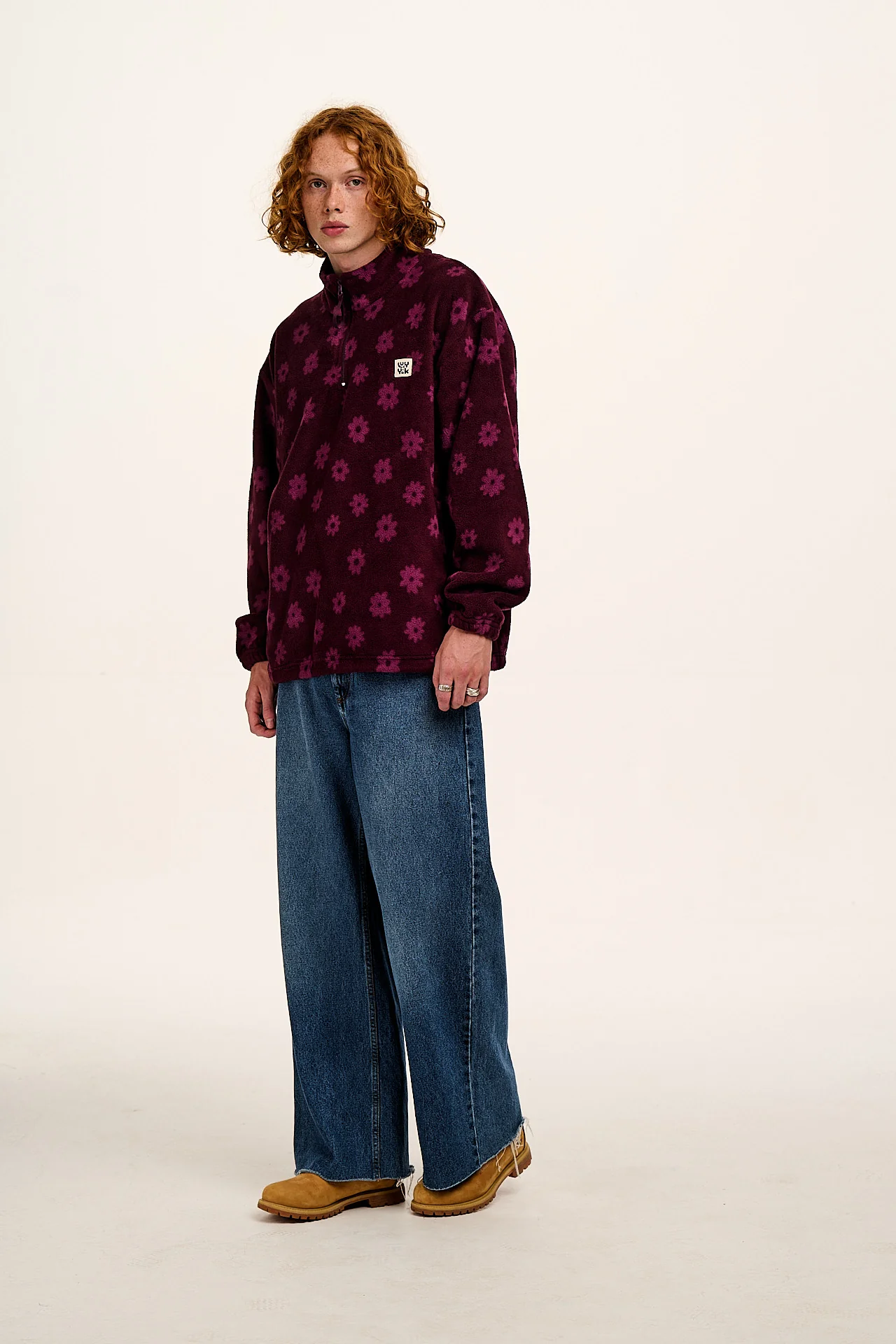 Stevie - Fleece in Purple Delano Floral Print