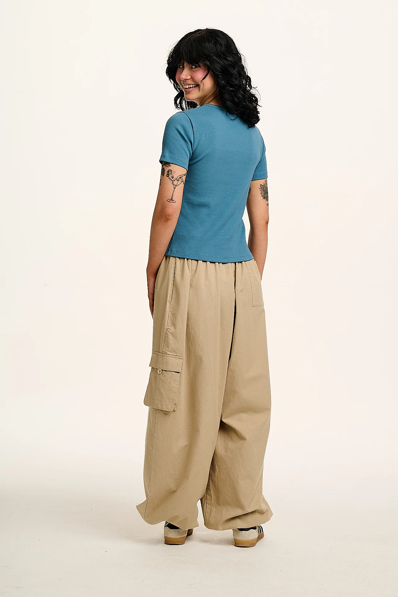 Gracie -  Cotton Tee in Slate Blue