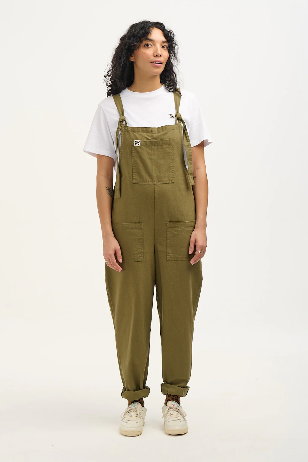Original - Cotton Dungarees in Dark Olive