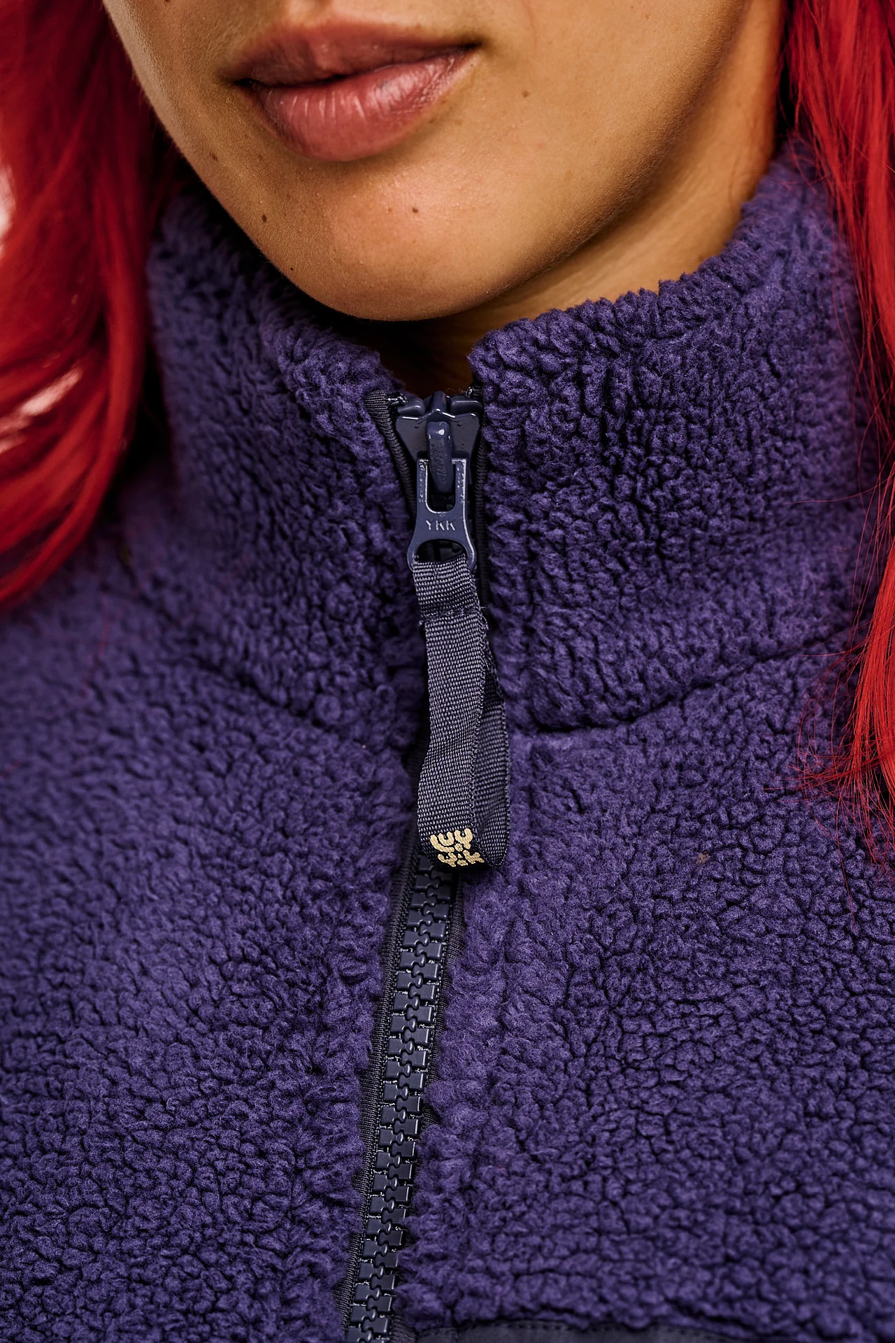 Harper - Borg Fleece Jacket in Blueberry