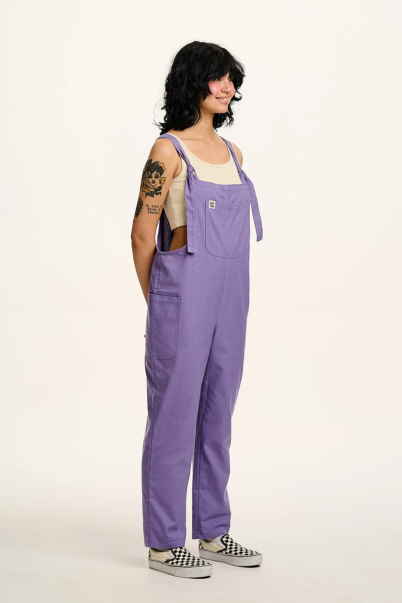 Una - Cotton Dungarees in Purple
