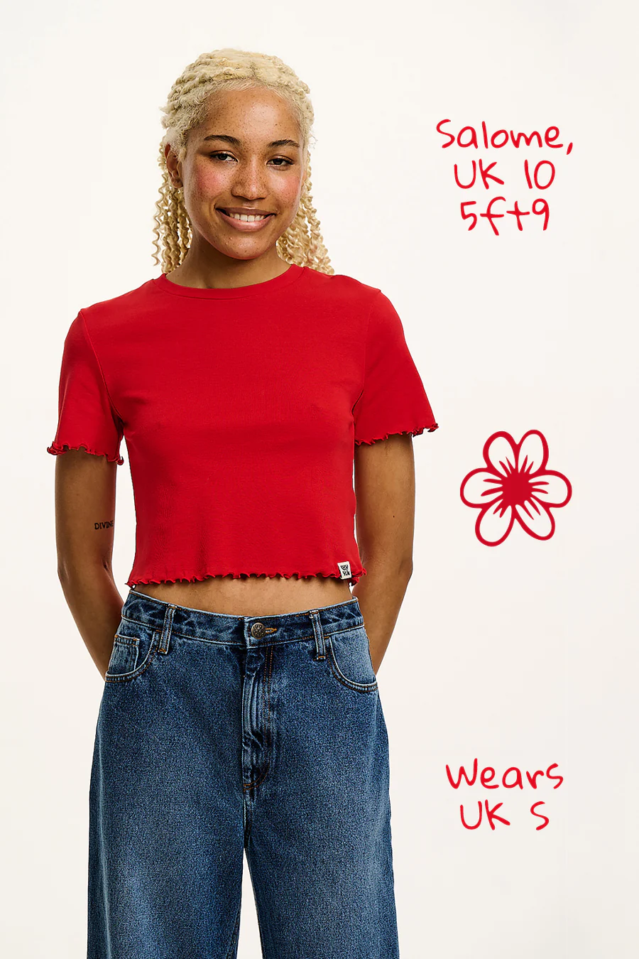 Greta - Cropped Cotton Top in Red