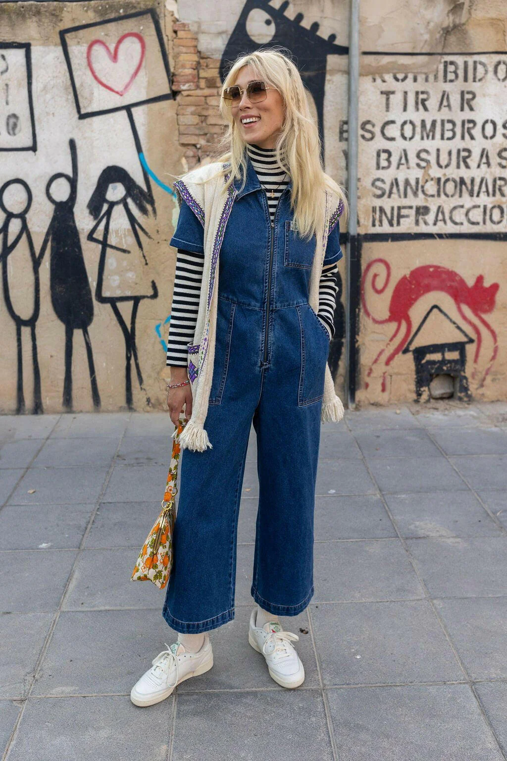 Ragan - Denim Jumpsuit in Mid Wash Blue