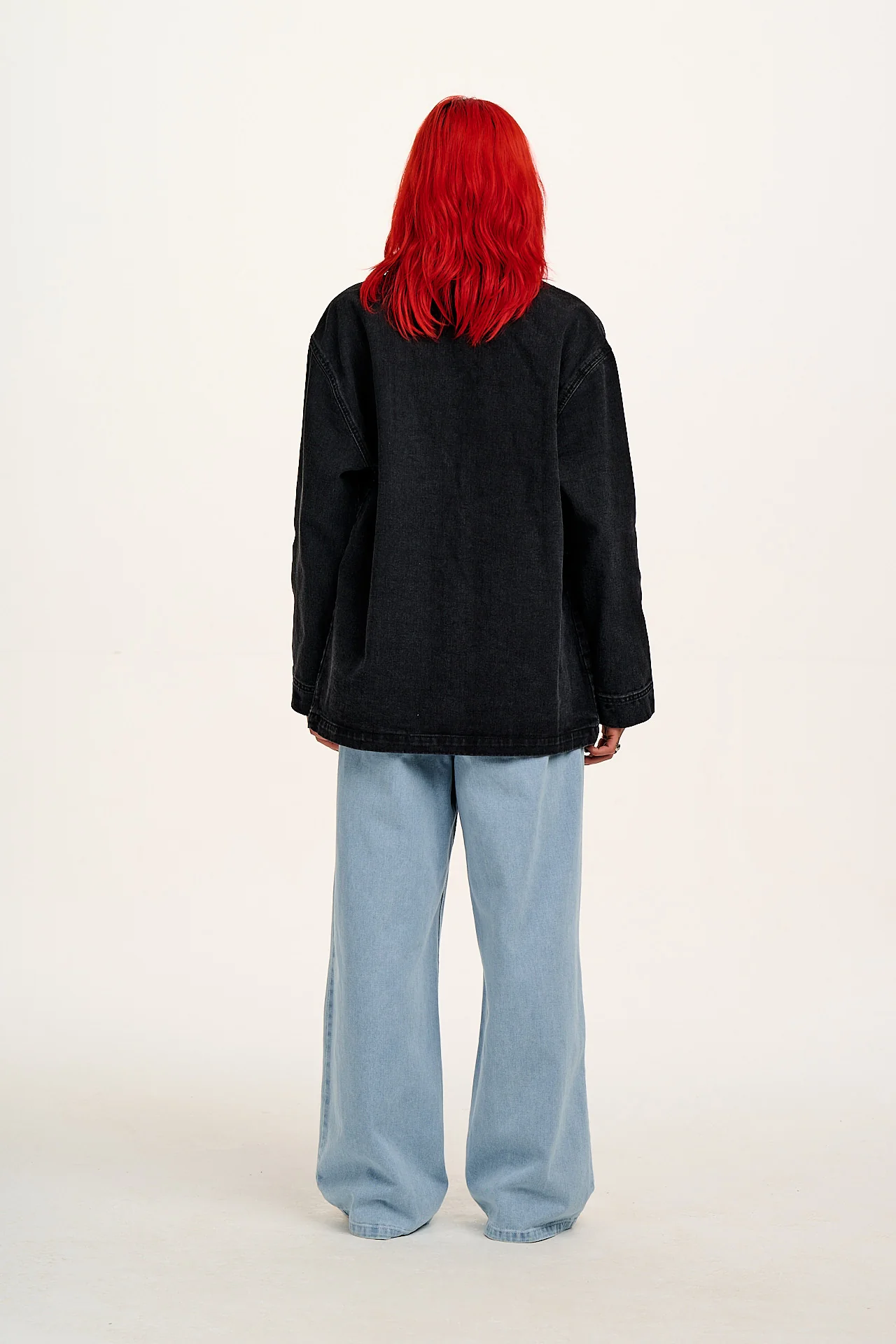 Olly - Denim Jacket in Washed Black