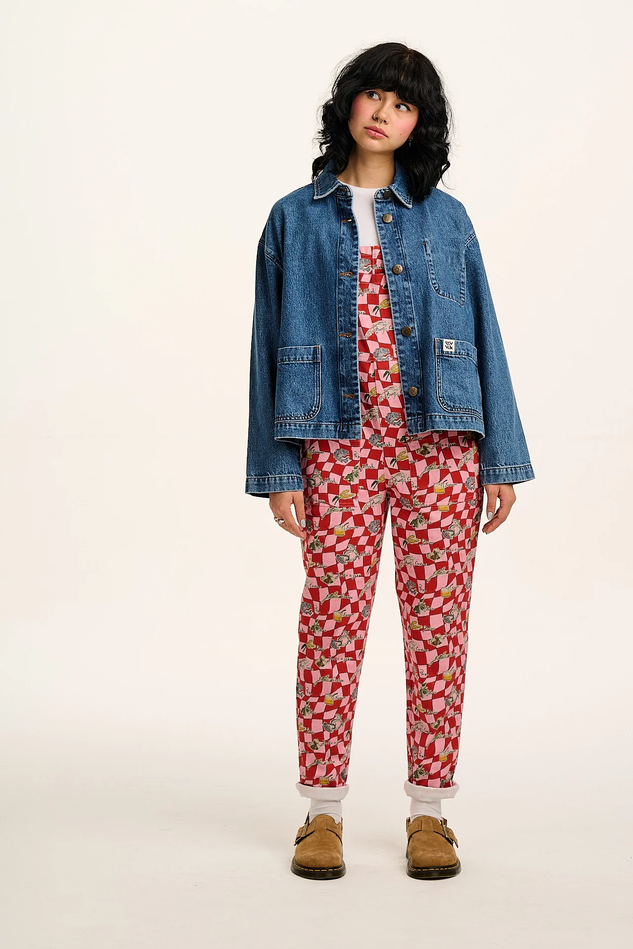 Original - Cotton Dungarees in Pink & Red Sorrento Print