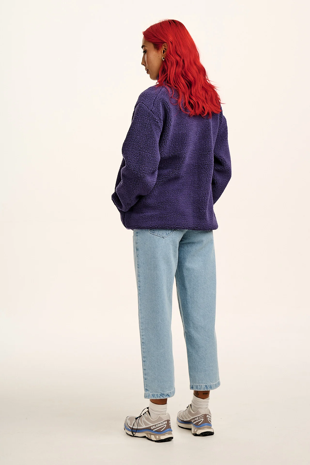 Harper - Borg Fleece Jacket in Blueberry