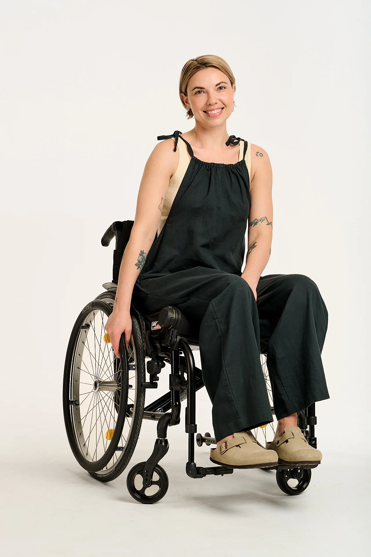 Ramona - Cotton & Linen Jumpsuit in Black