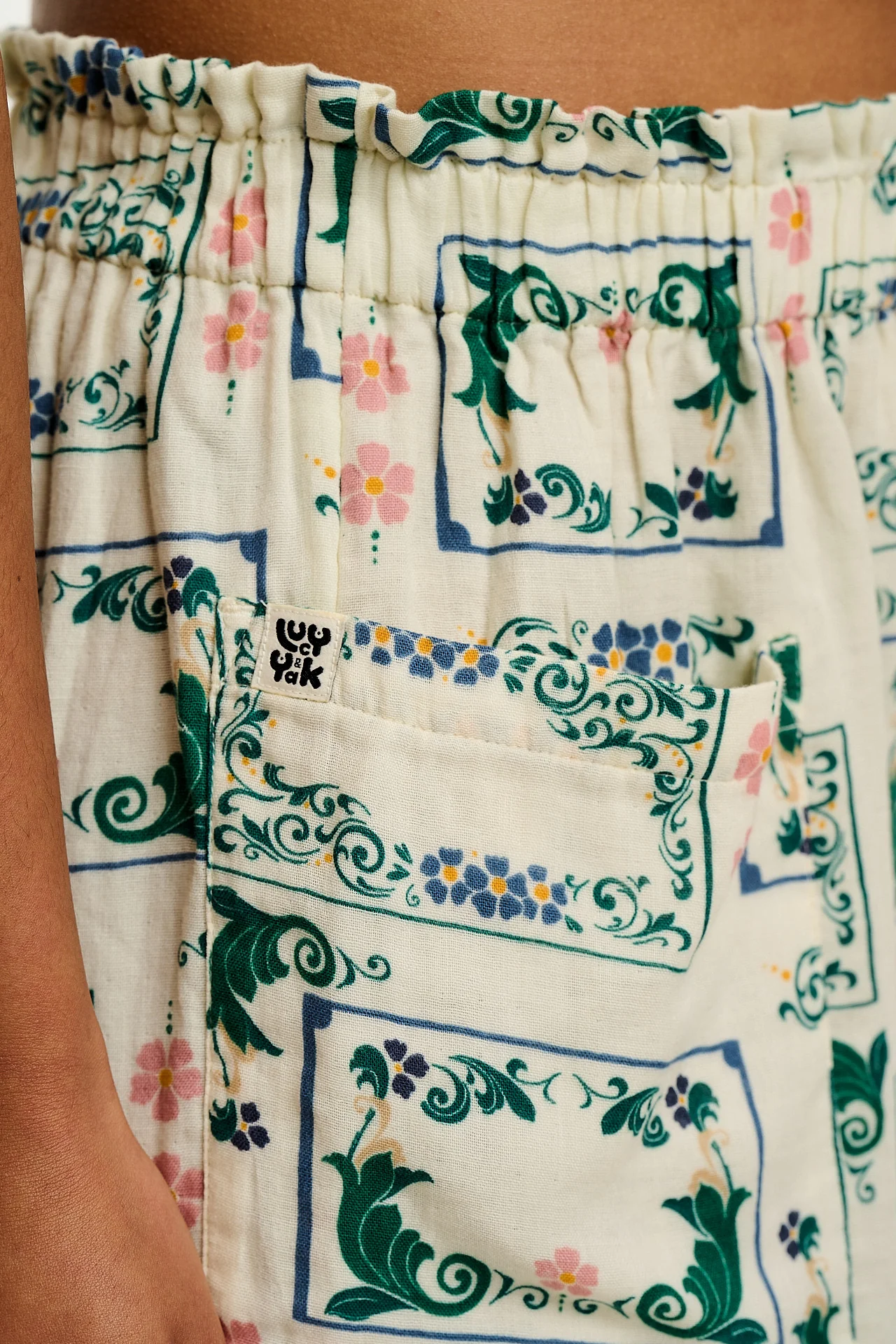 Sierra - Wide Leg  Cotton Trousers in Sweet Pea Print