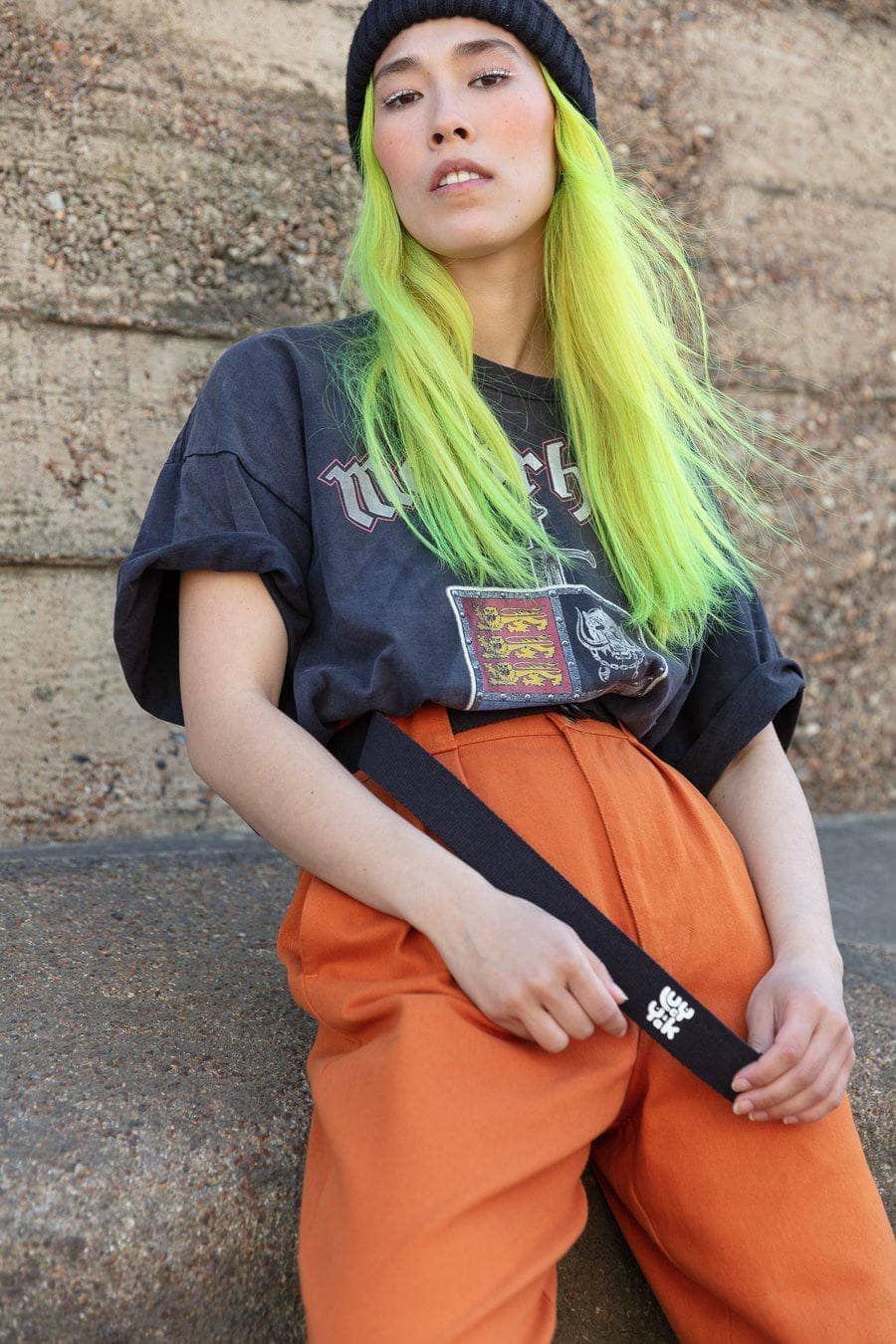 Flynn - D-Ring Cotton Webbing Belt in Black