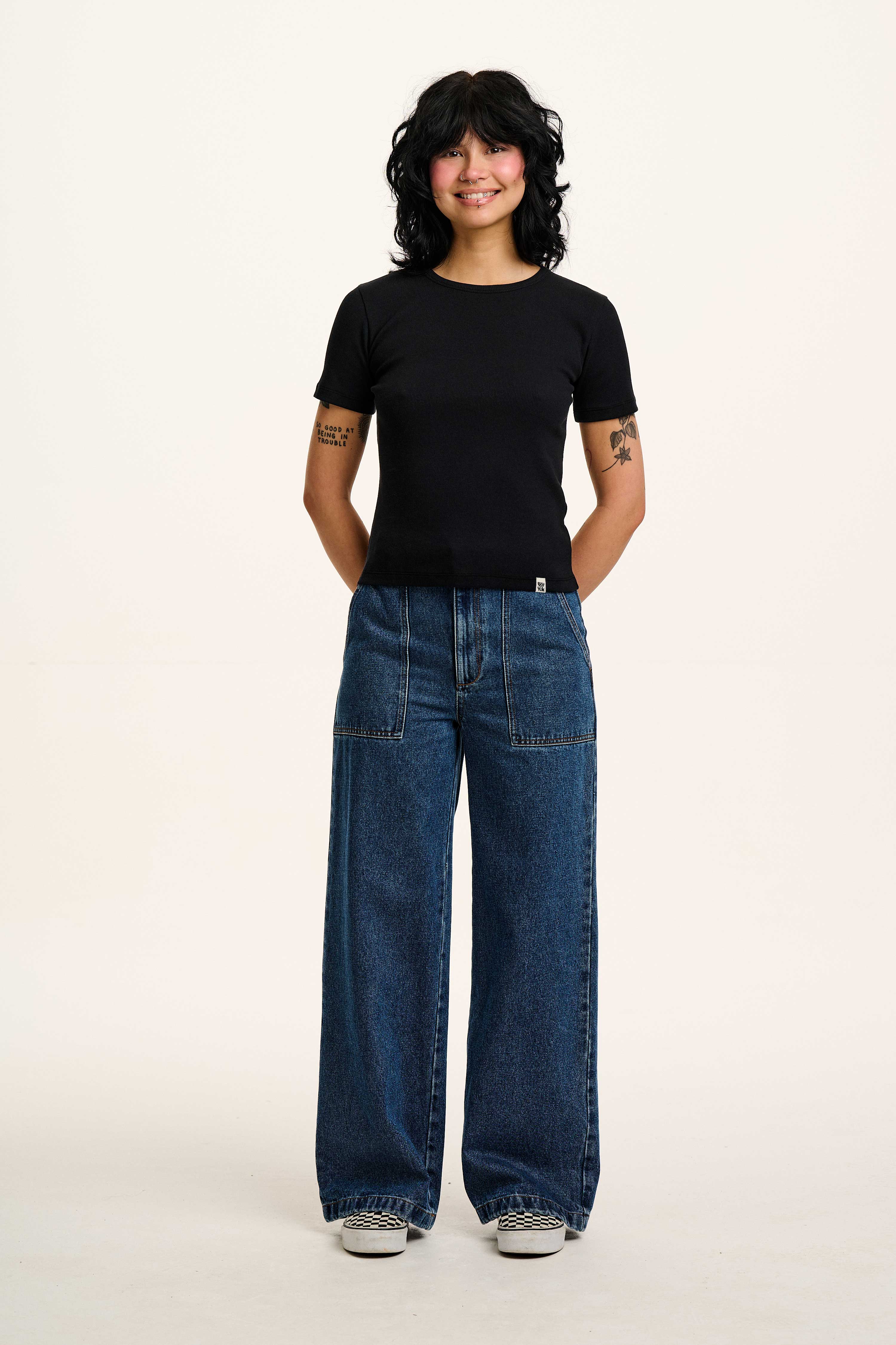 Gracie -  Cotton Tee in Black