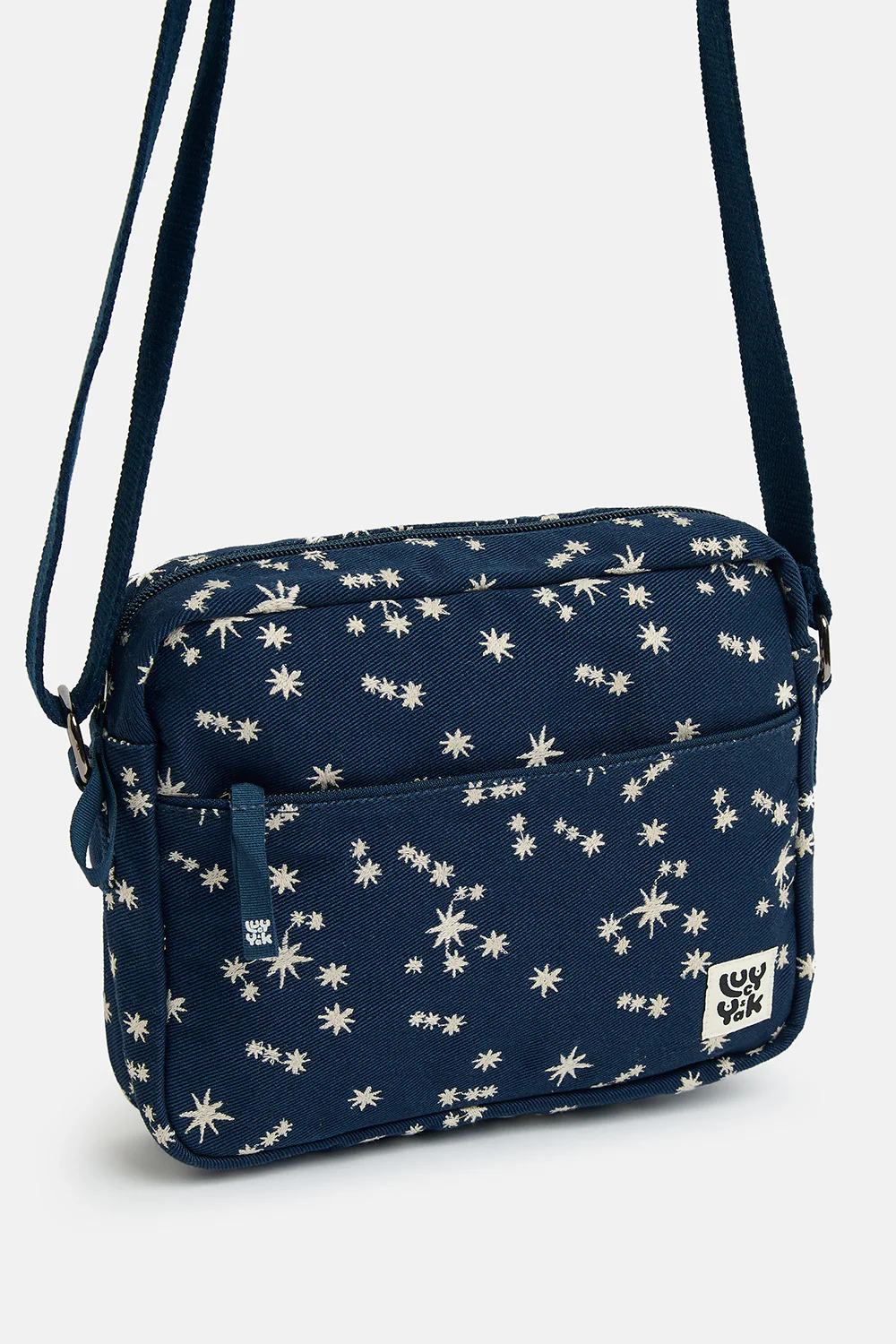 Dara - Crossbody Bag in Navy with Star Embroidery