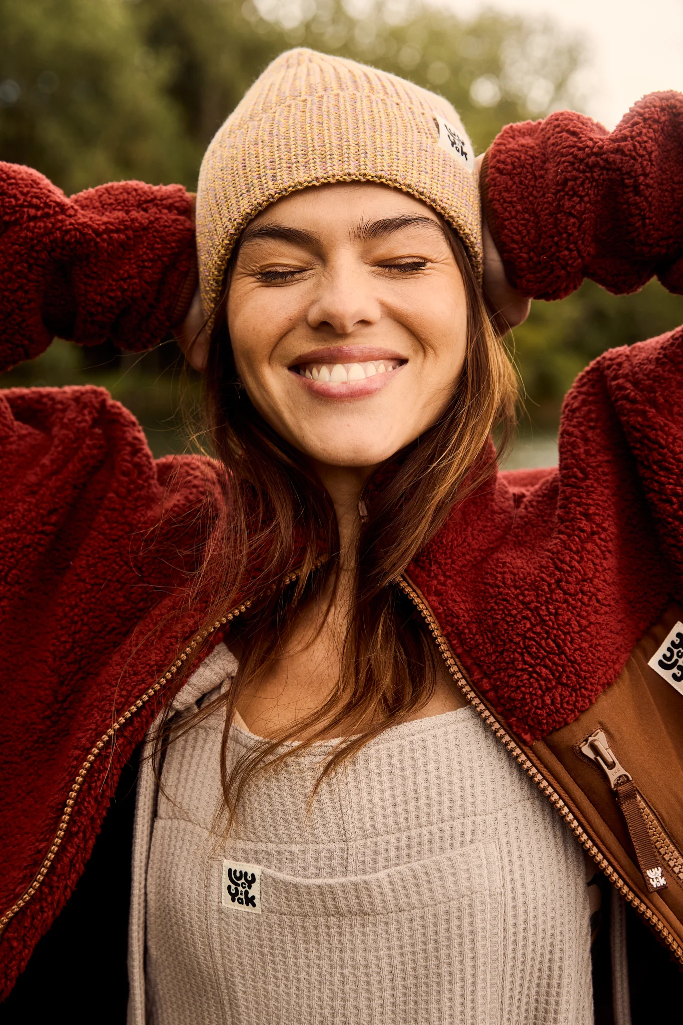 Luca - Knitted Cotton Beanie in Yellow Space Dye