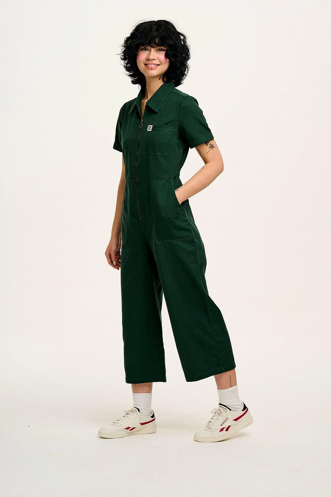Ragan - Cotton Jumpsuit in Posy Green