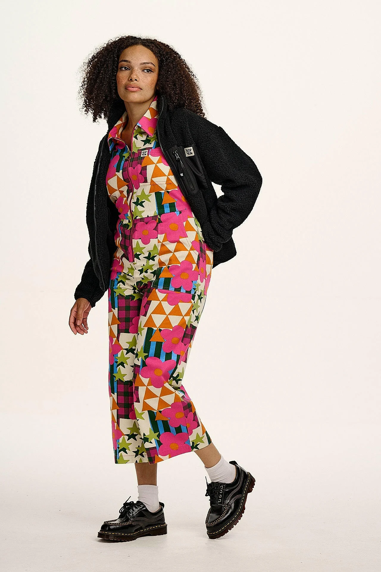 Ragan - Cotton Jumpsuit in Young at Heart Print