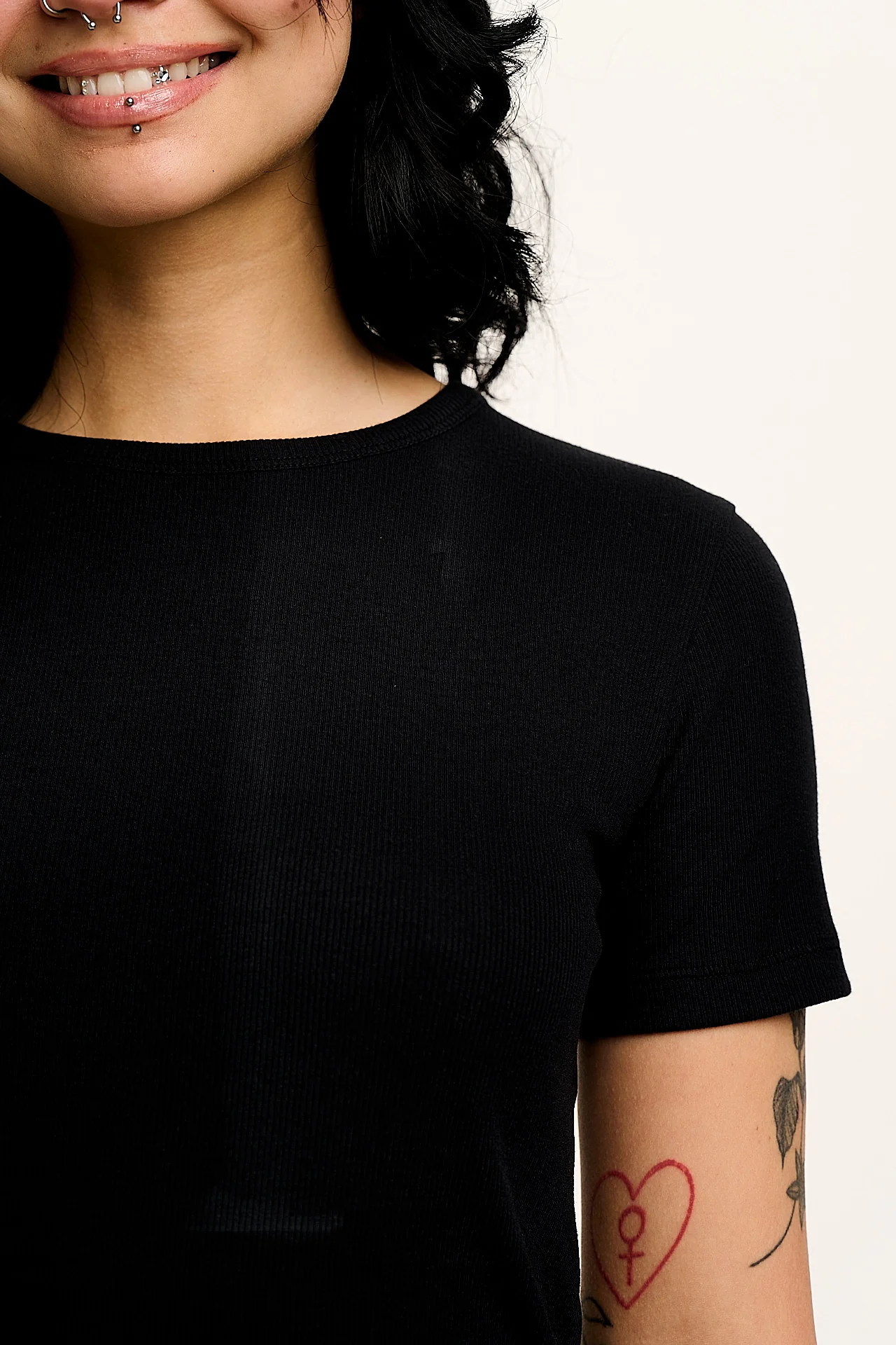 Gracie -  Cotton Tee in Black