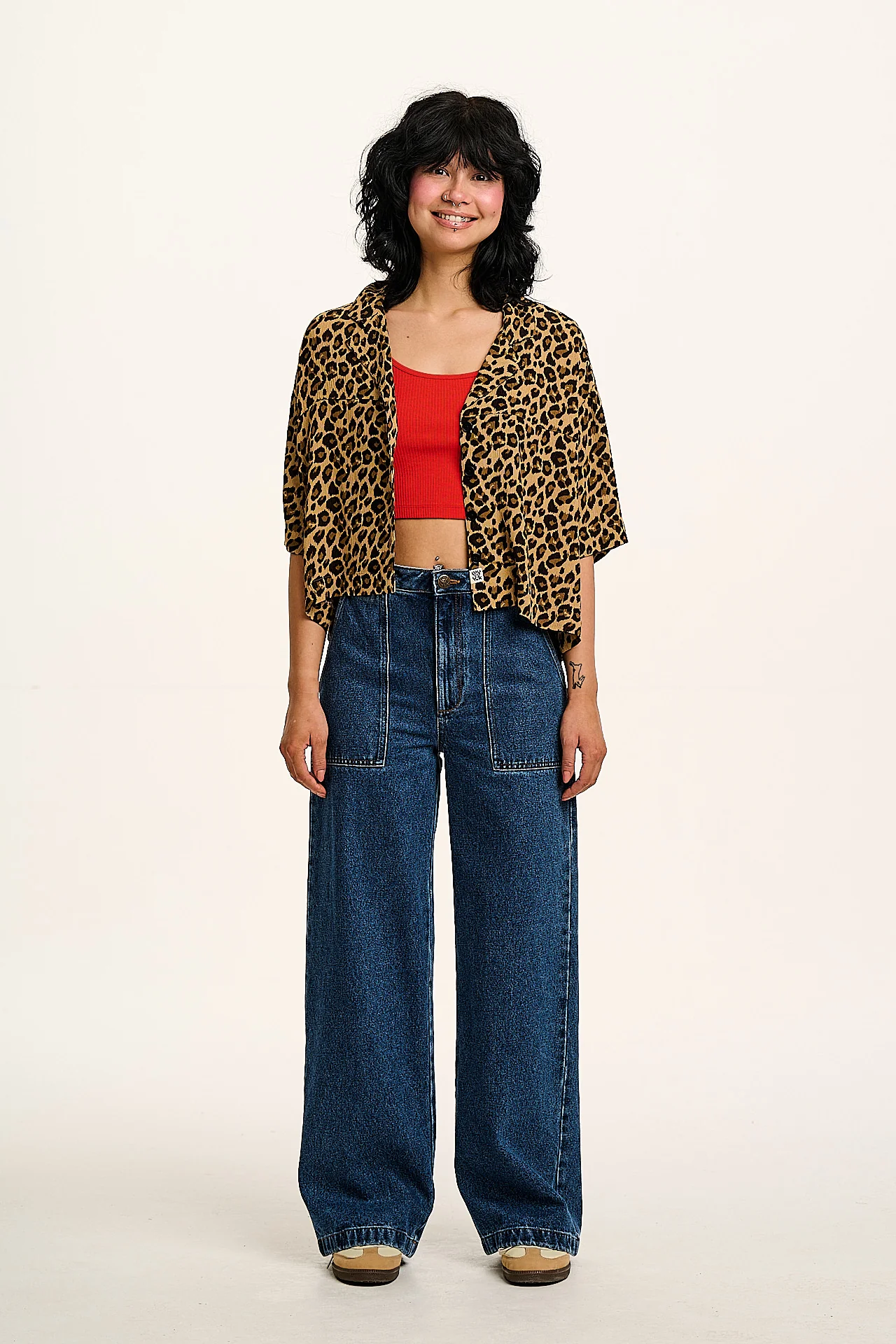 Alfie - Short Sleeve Shirt in Leopard Print