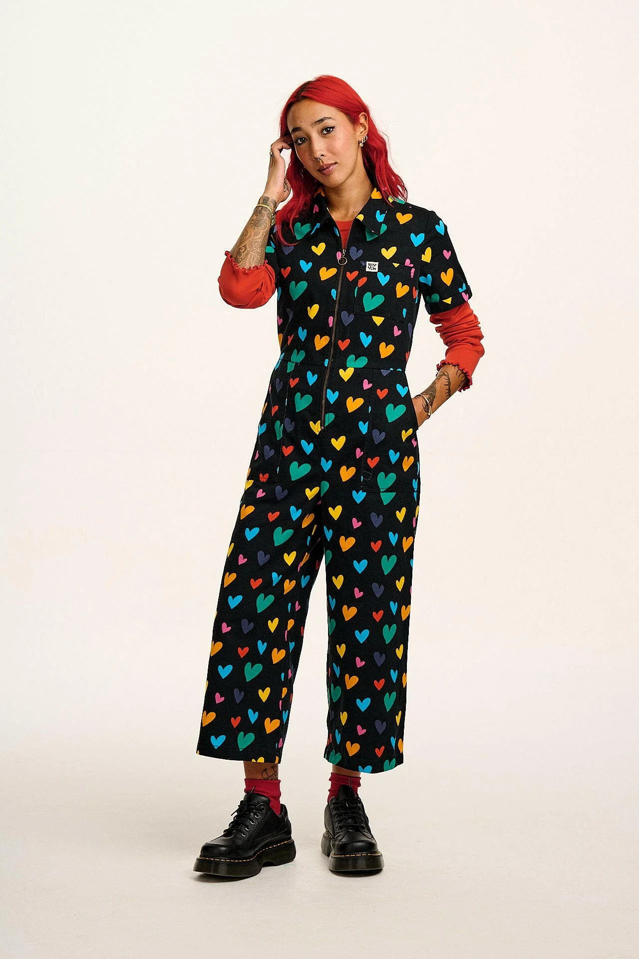 Ragan - Cotton Jumpsuit in Multi Cupid Print