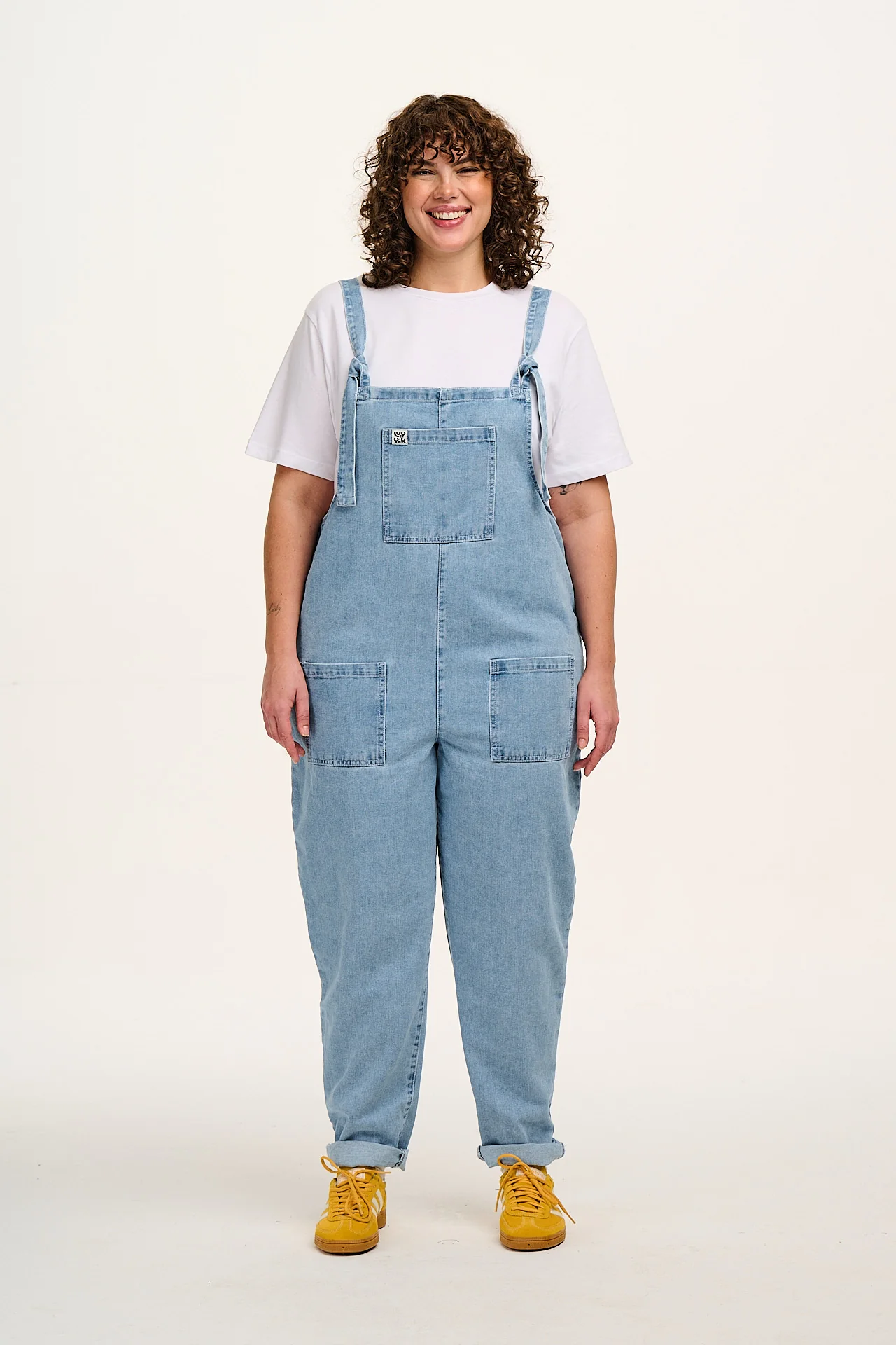 Original - Denim Dungarees in Light Wash Blue