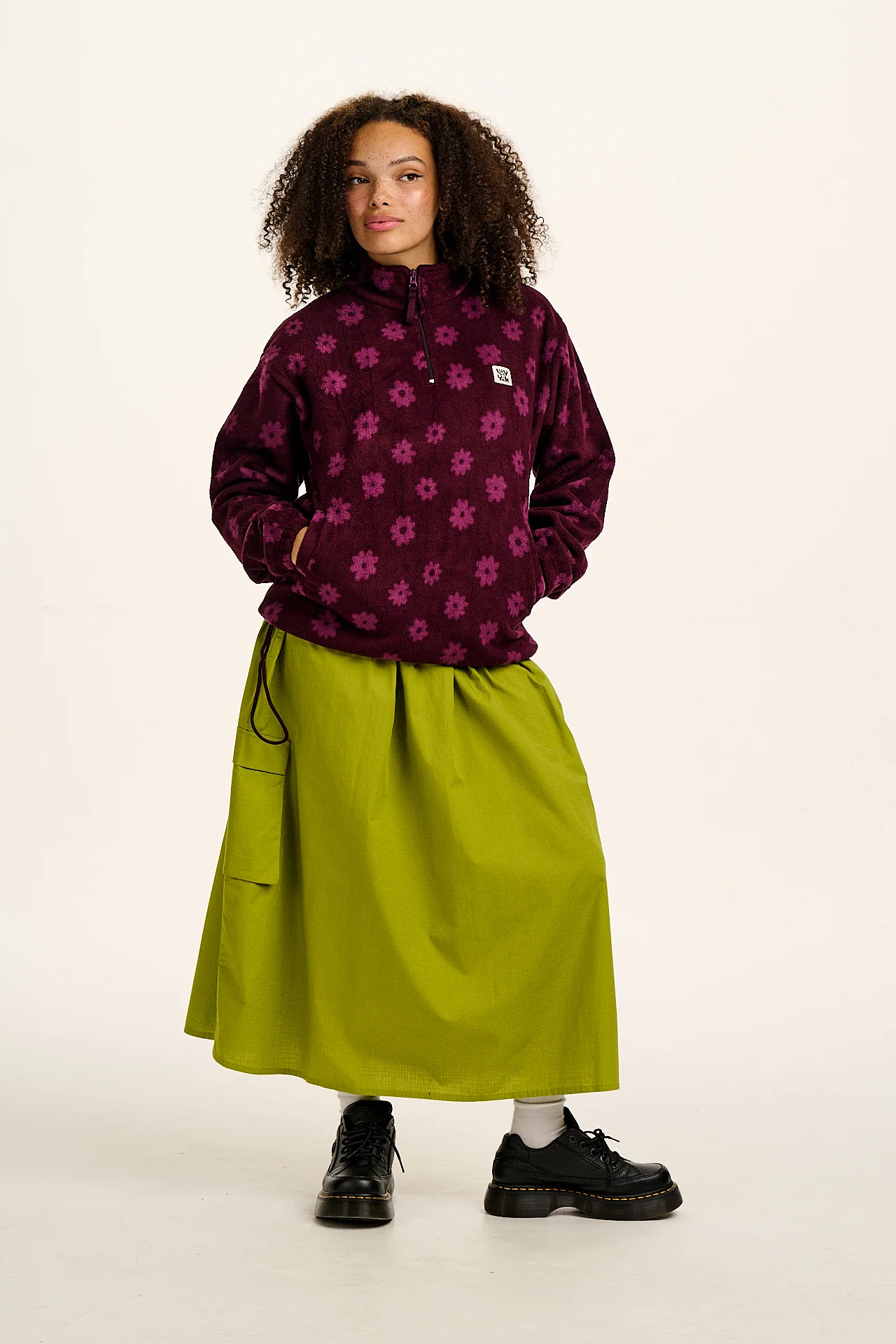 Stevie - Fleece in Purple Delano Floral Print