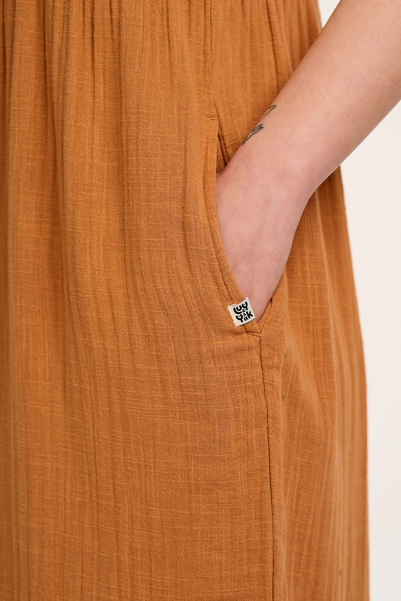 Bellamy - Wide Leg Cotton Jumpsuit in Terracotta