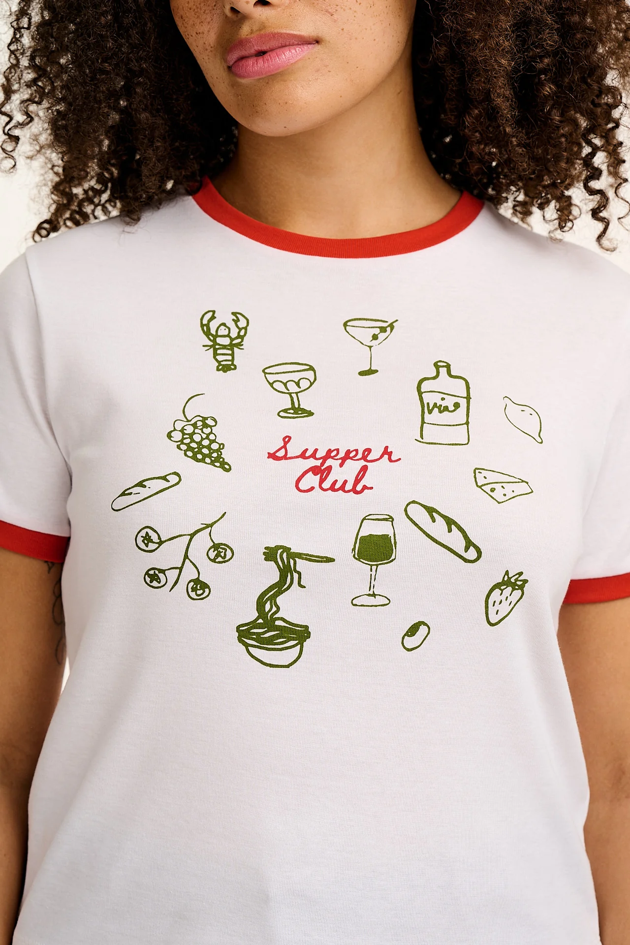 Maya - Cotton Tee in Supper Club Print