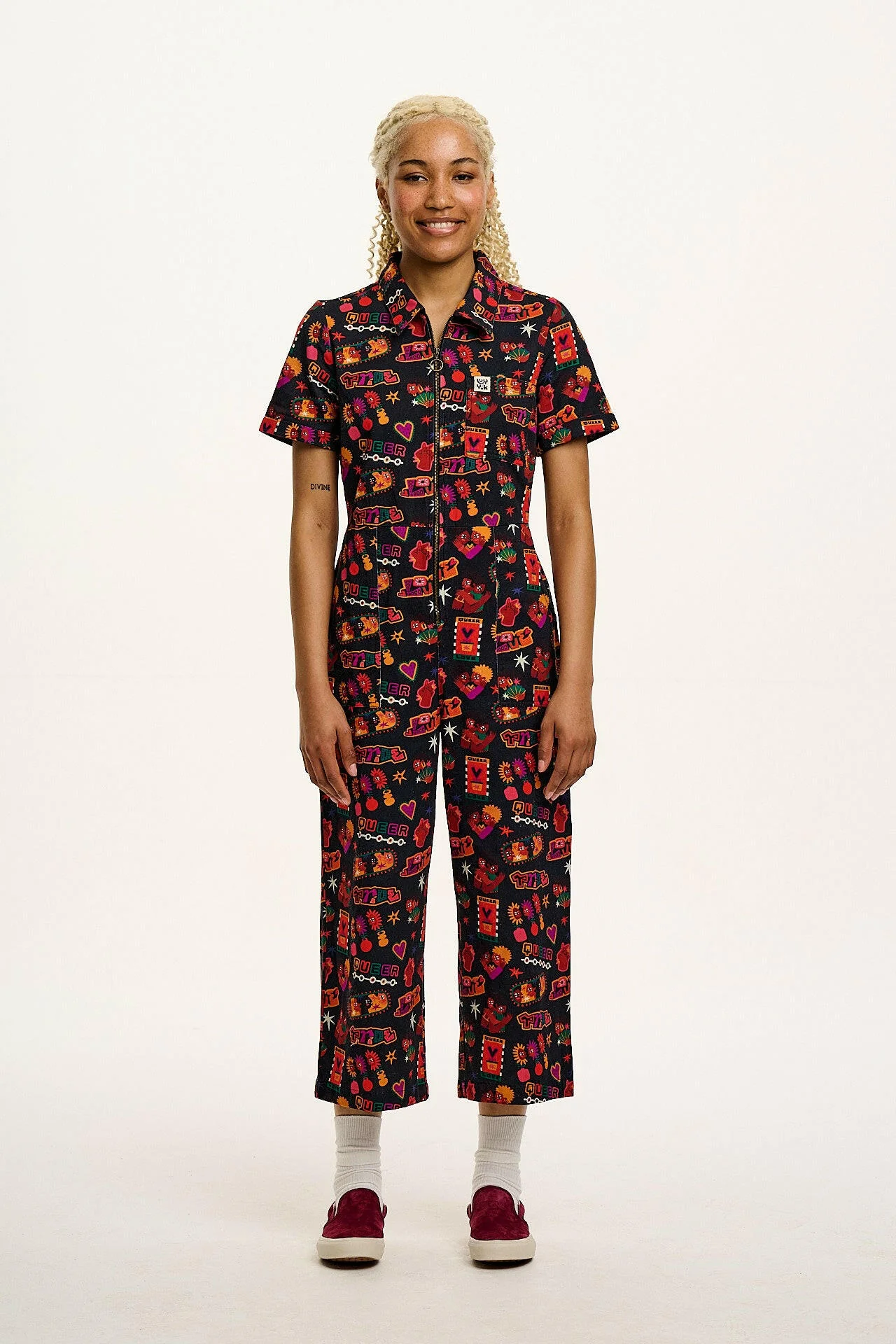 L.E. Ragan - Cotton Jumpsuit in Artist Print by Amanda Lobos