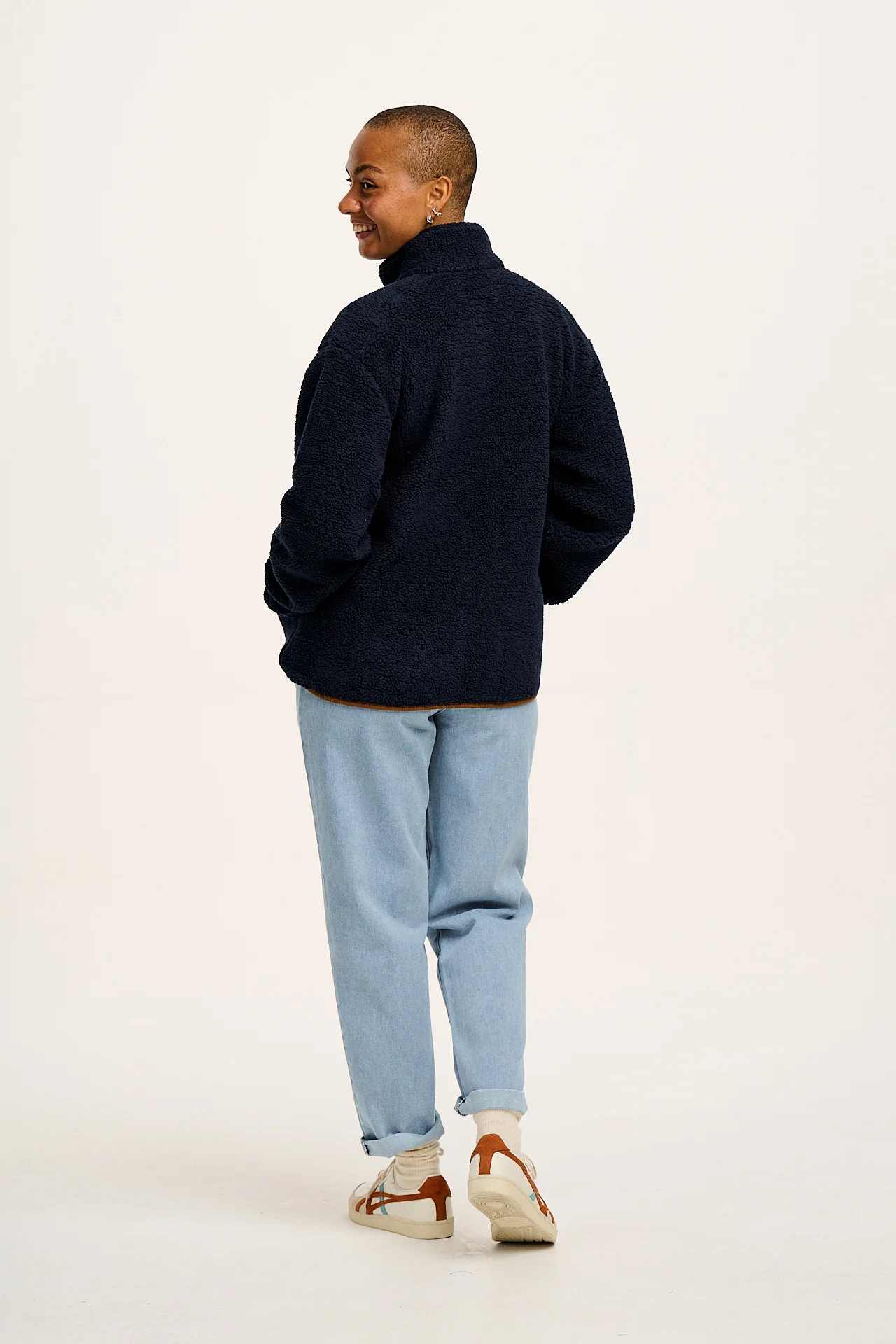 Harper - Borg Fleece Jacket in Varsity Blue