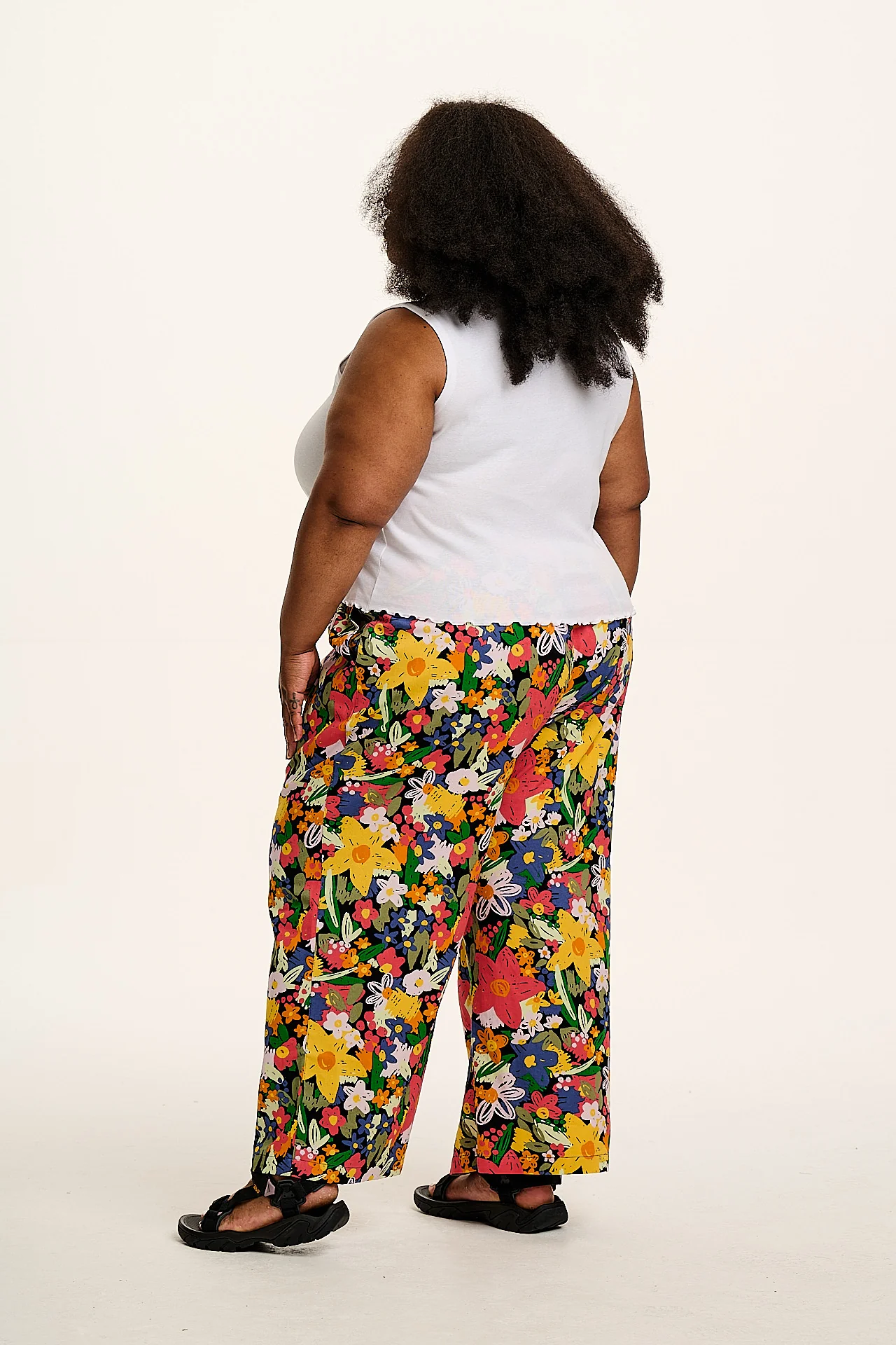 Chuck - Wide Leg Cotton Trousers in Eloise Floral Print