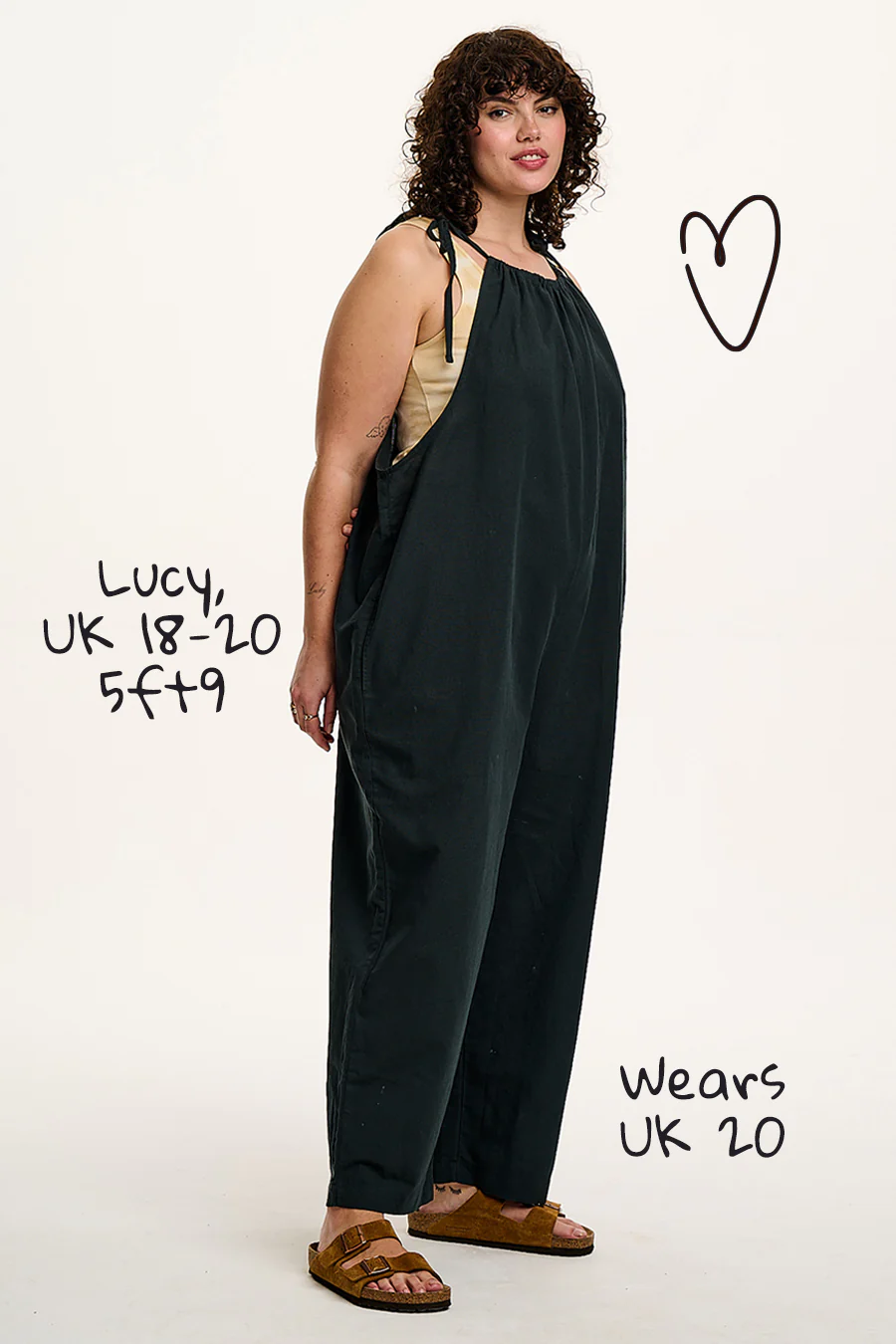 Ramona - Cotton & Linen Jumpsuit in Black