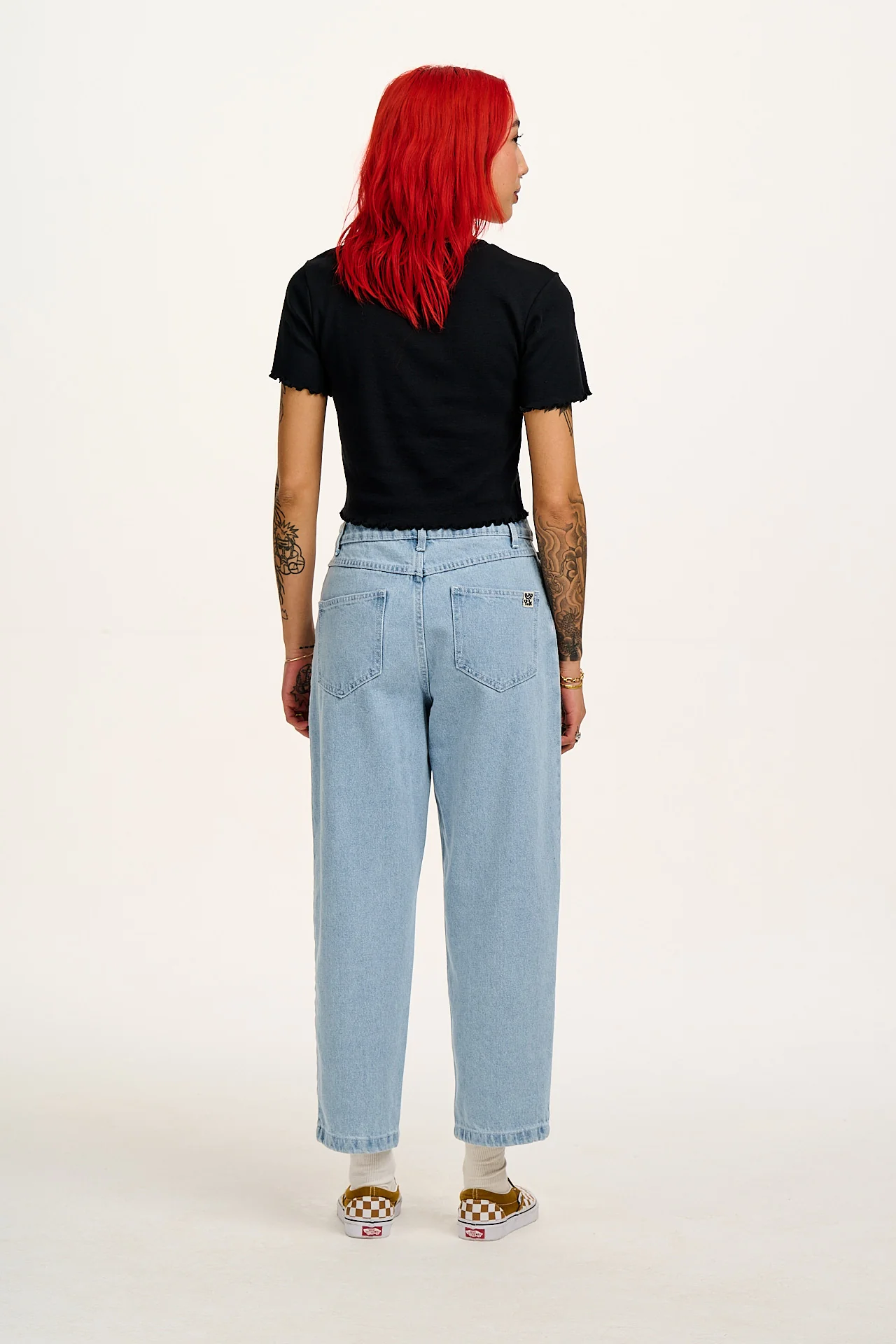 Greta - Cropped Cotton Top in Black