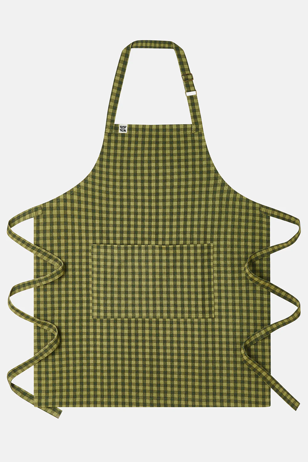 Amaia - Heavyweight Cotton Apron in Green Emin Gingham