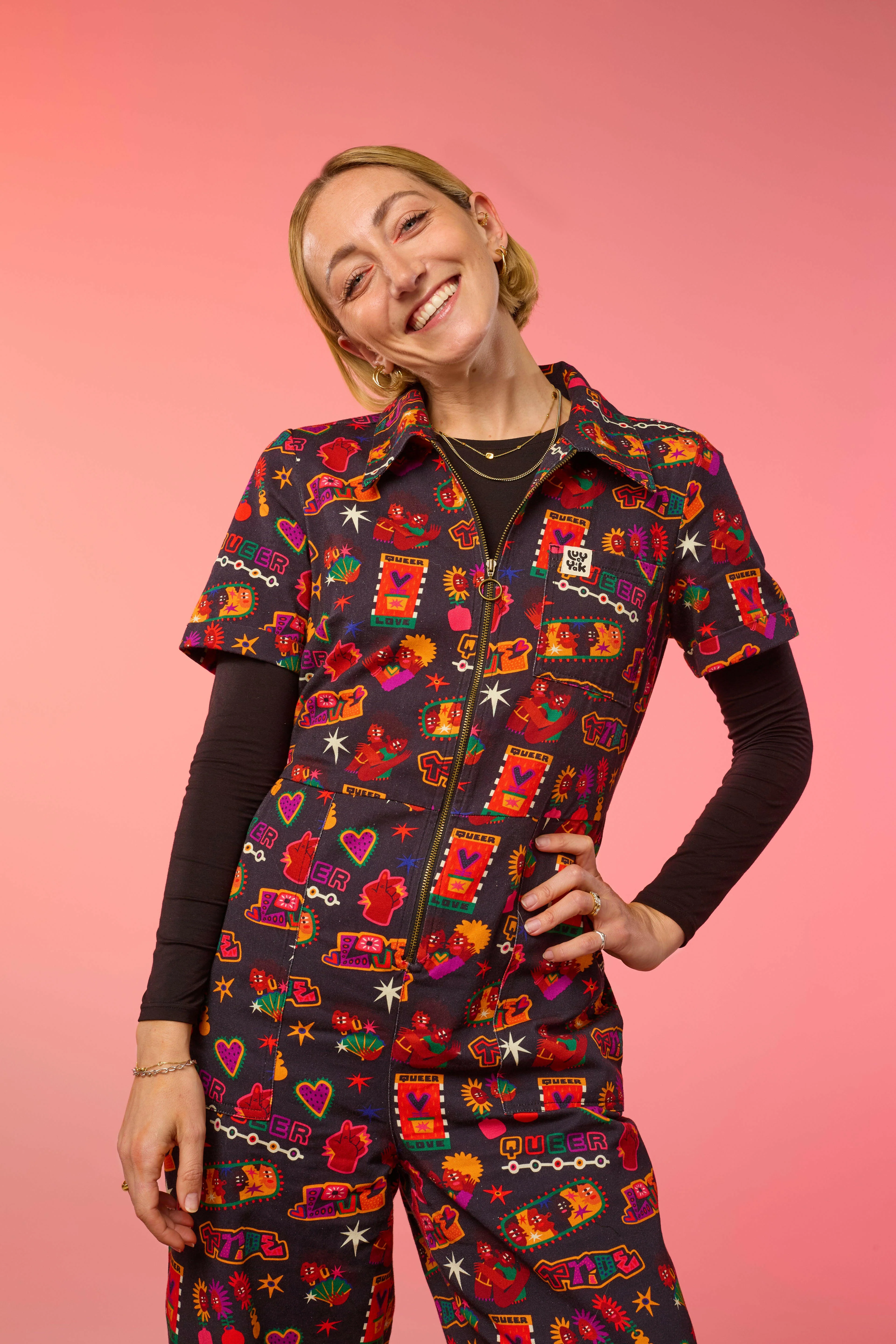 L.E. Ragan - Cotton Jumpsuit in Artist Print by Amanda Lobos