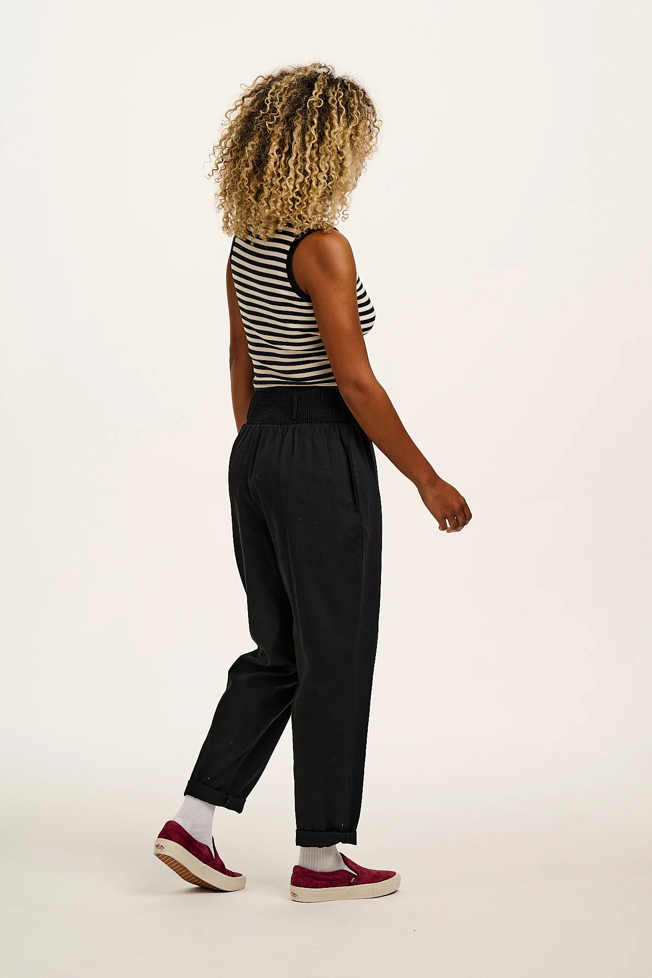Alexa - Cotton Trousers in Black