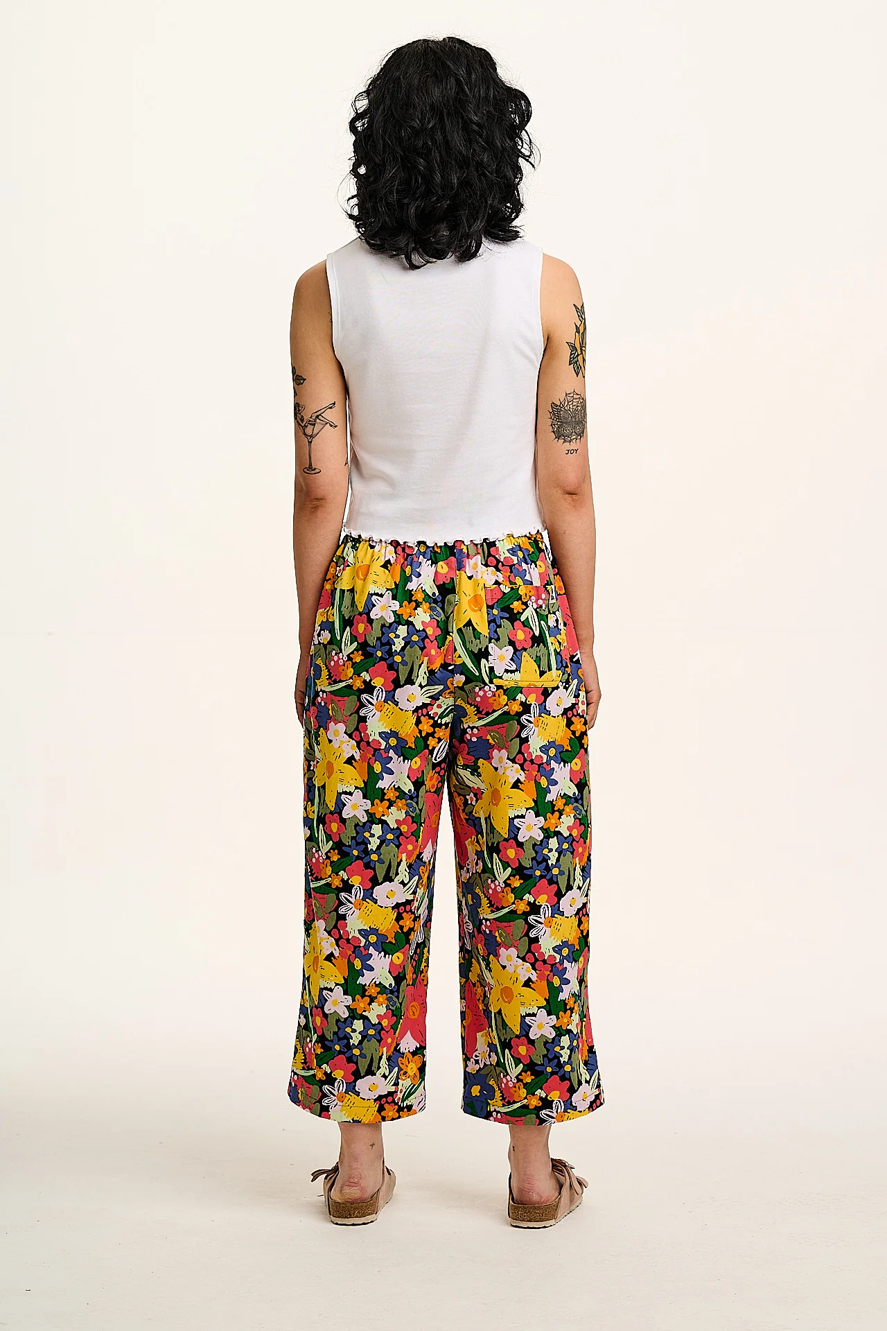 Chuck - Wide Leg Cotton Trousers in Eloise Floral Print