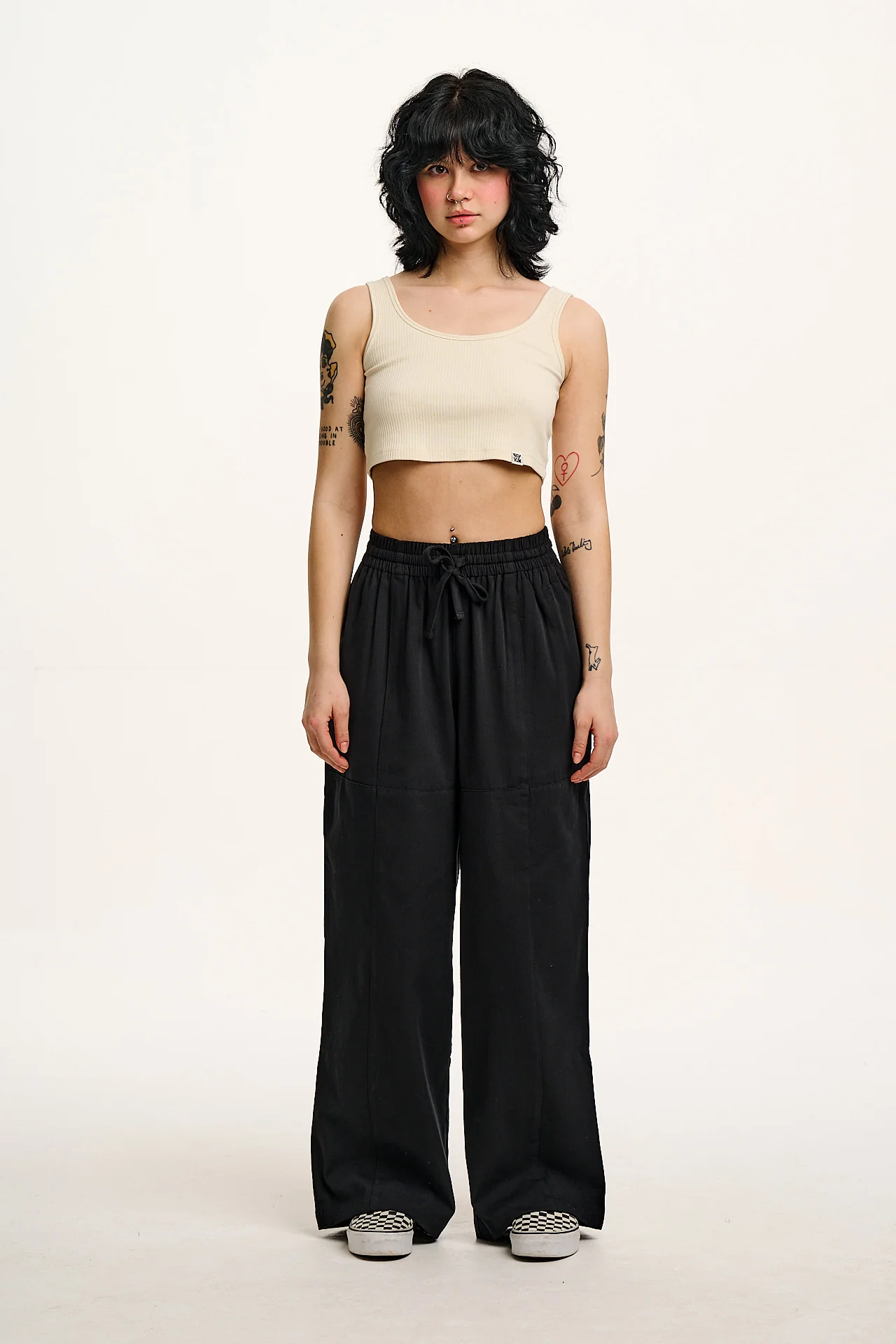 Norris - Cotton Trousers in Black