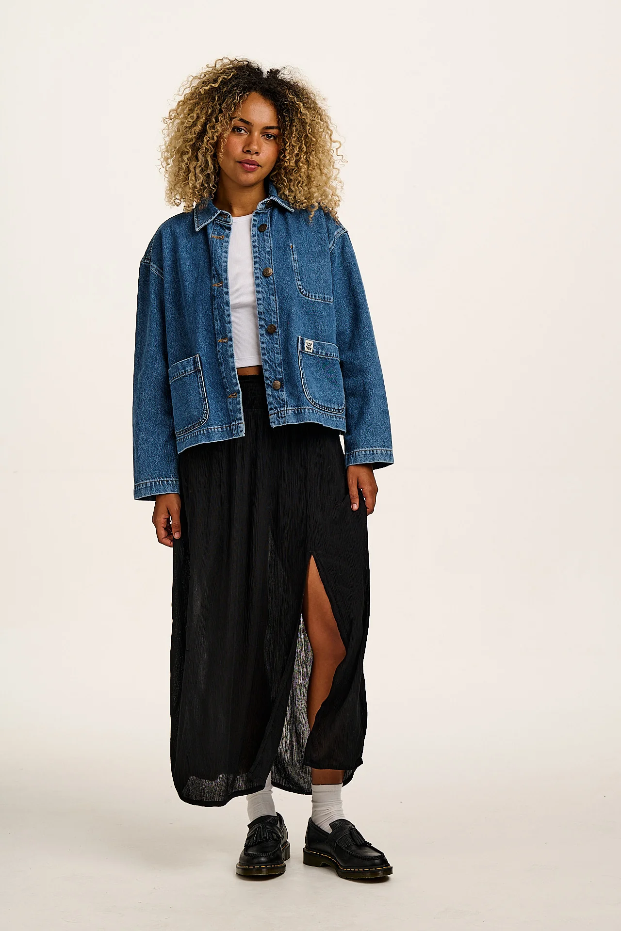 Poppy - Elasticated Waist Skirt in Black