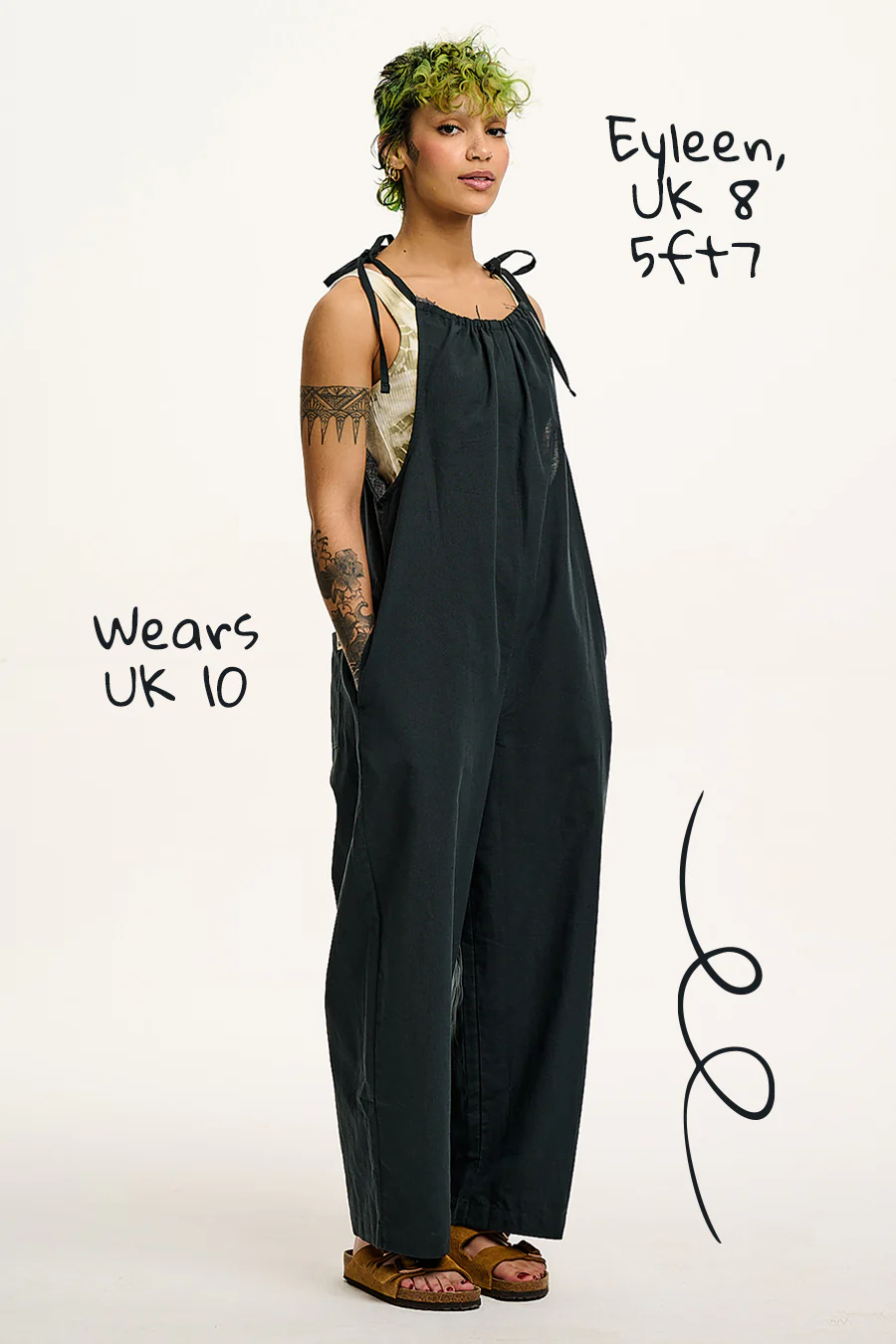 Ramona - Cotton & Linen Jumpsuit in Black