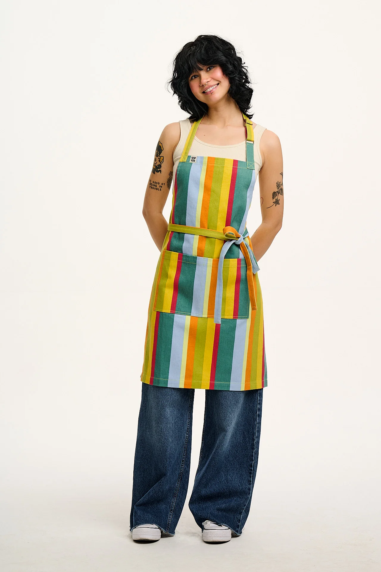 Amaia - Midweight Apron in Laguna Stripe