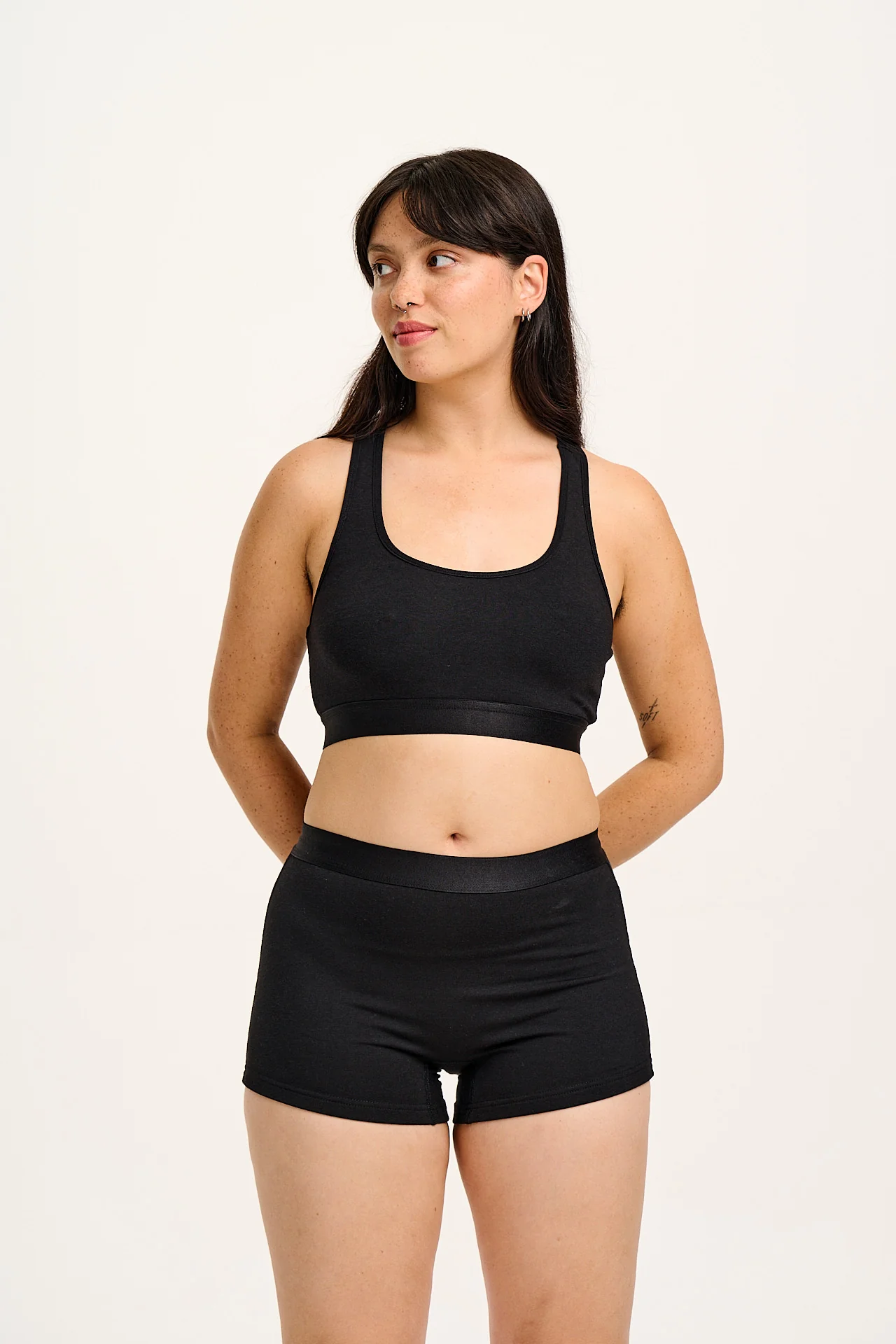 Joey - Cotton & Bamboo Boxer Shorts in Black