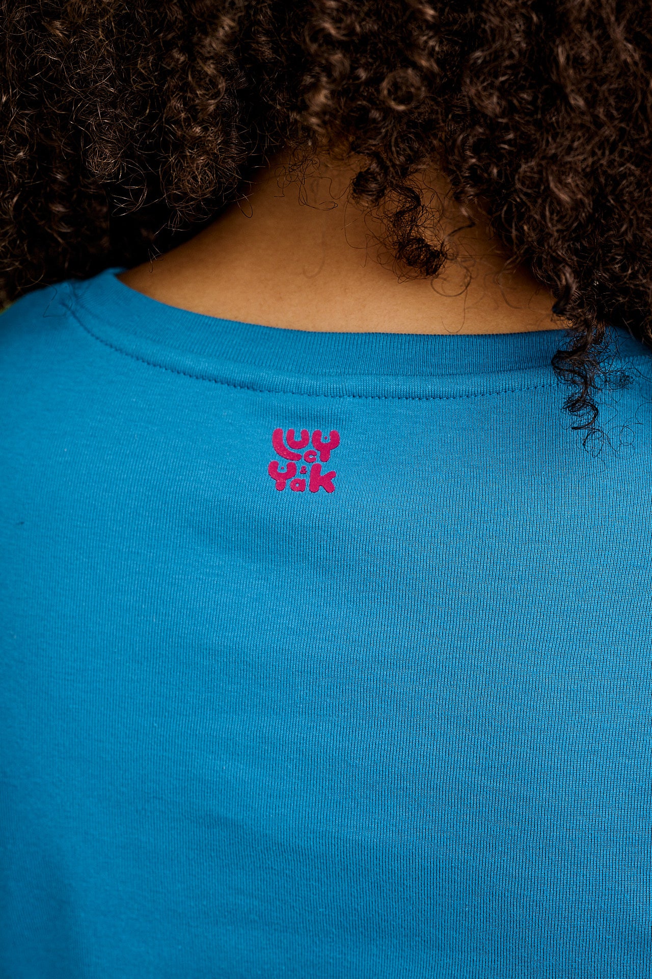 Hansel - Long Sleeve Cotton Crop Top in Pink, Blue & Green