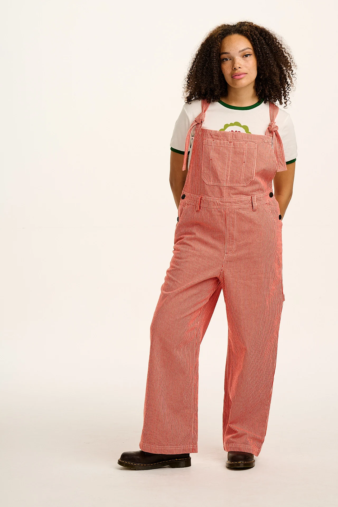 Mullen - Dungarees in Red Hickory Stripe