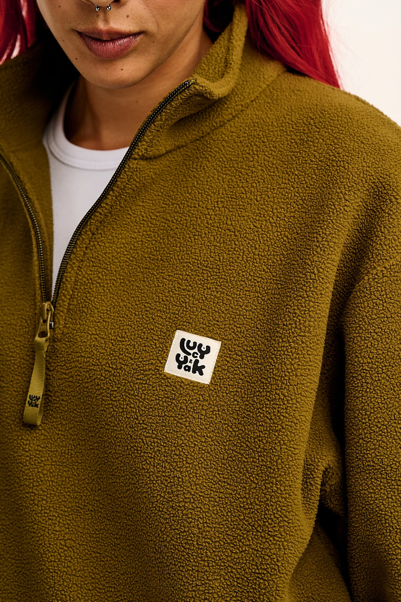Stevie - Polar Fleece in Khaki Green