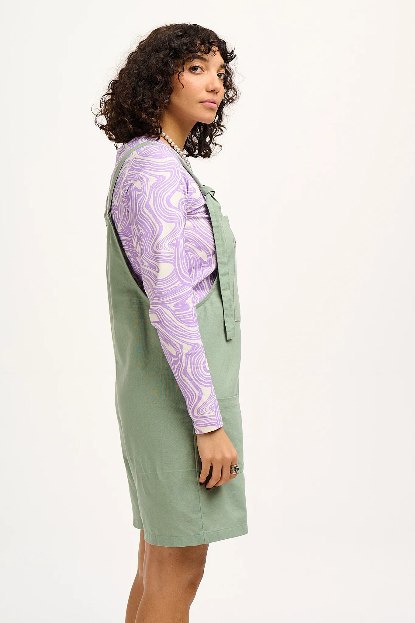 Original - Cotton Dungaree Shorts in Green Bay