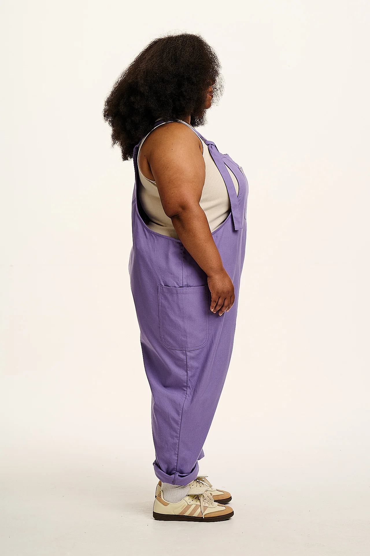Una - Cotton Dungarees in Purple